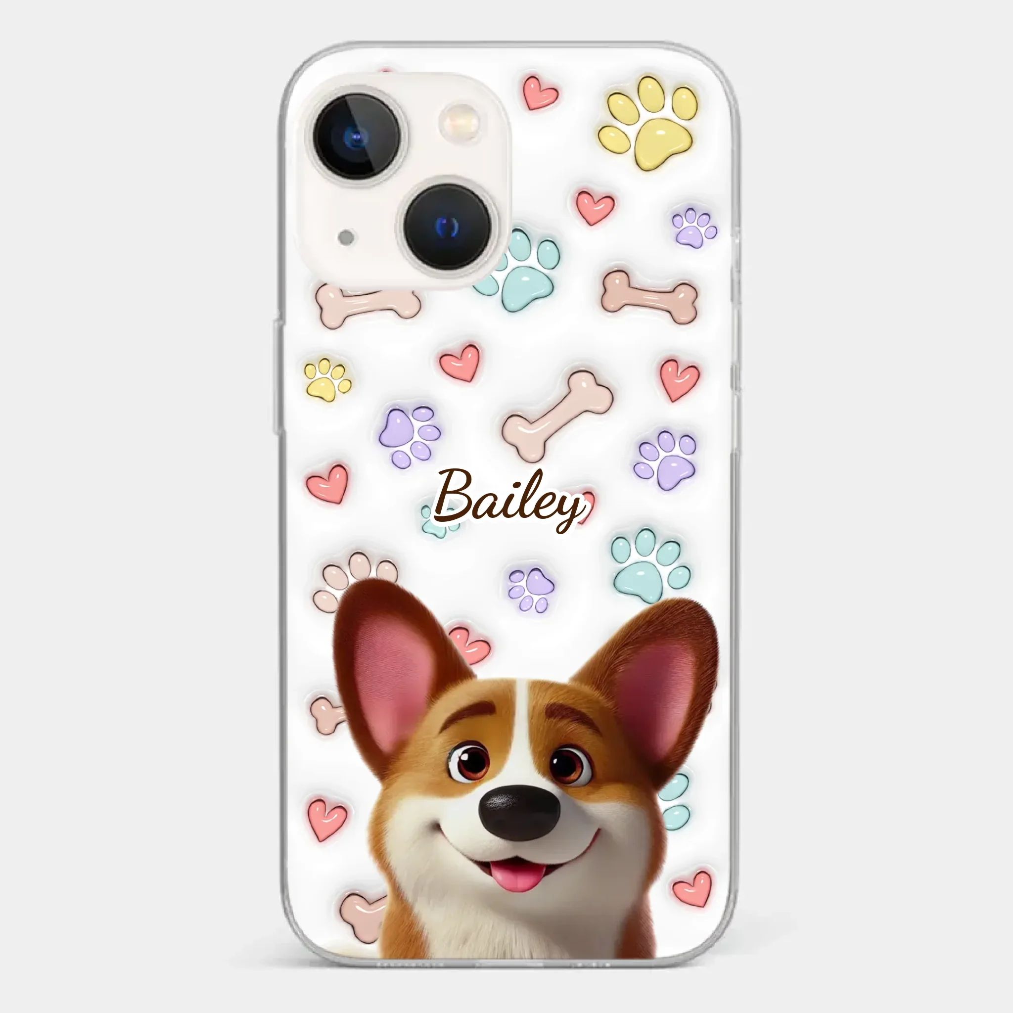 Four Paws, One Heart - Dog Personalized Custom 3D Inflated Effect Printed Clear Phone Case - Gift For Pet Owners, Pet Lovers - Image 14