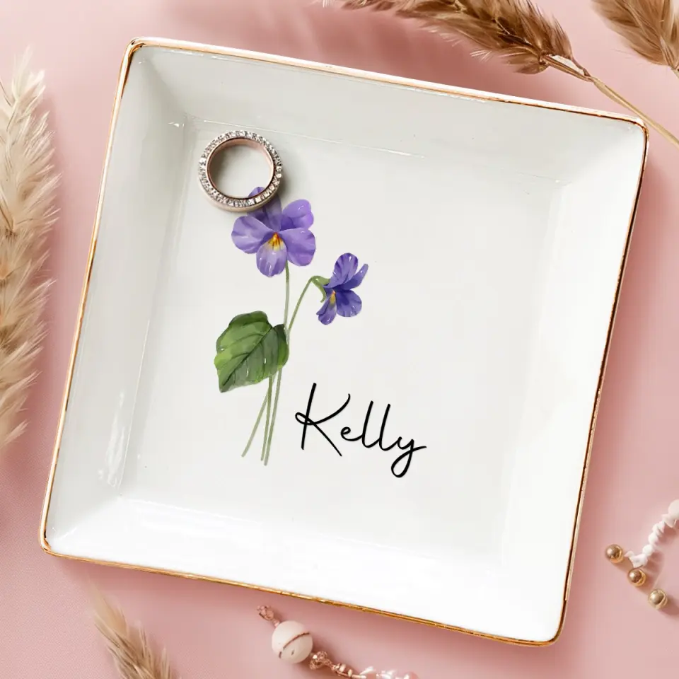 Friends Are Flowers That Never Fade - Bestie Personalized Custom Jewelry Dish - Wedding Gift, Bridesmaid Gift For Best Friends, BFF, Sisters - Image 3