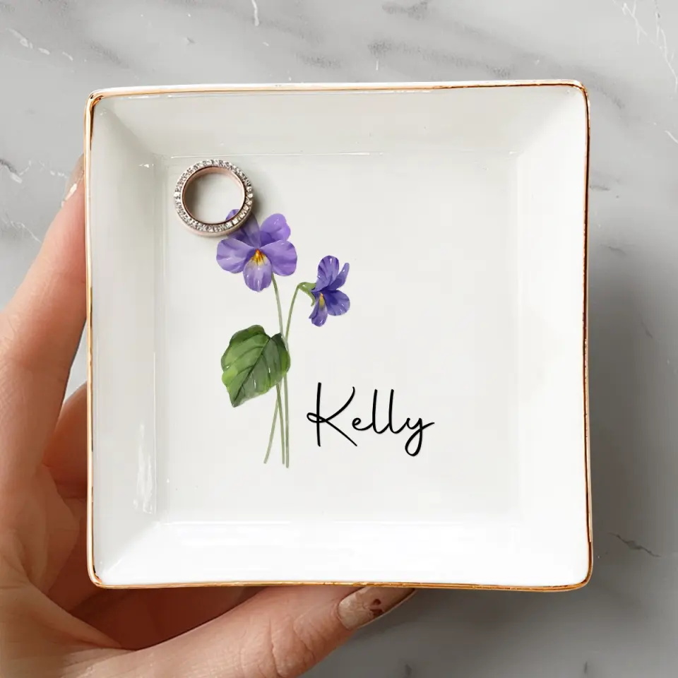 Friends Are Flowers That Never Fade - Bestie Personalized Custom Jewelry Dish - Wedding Gift, Bridesmaid Gift For Best Friends, BFF, Sisters - Image 4
