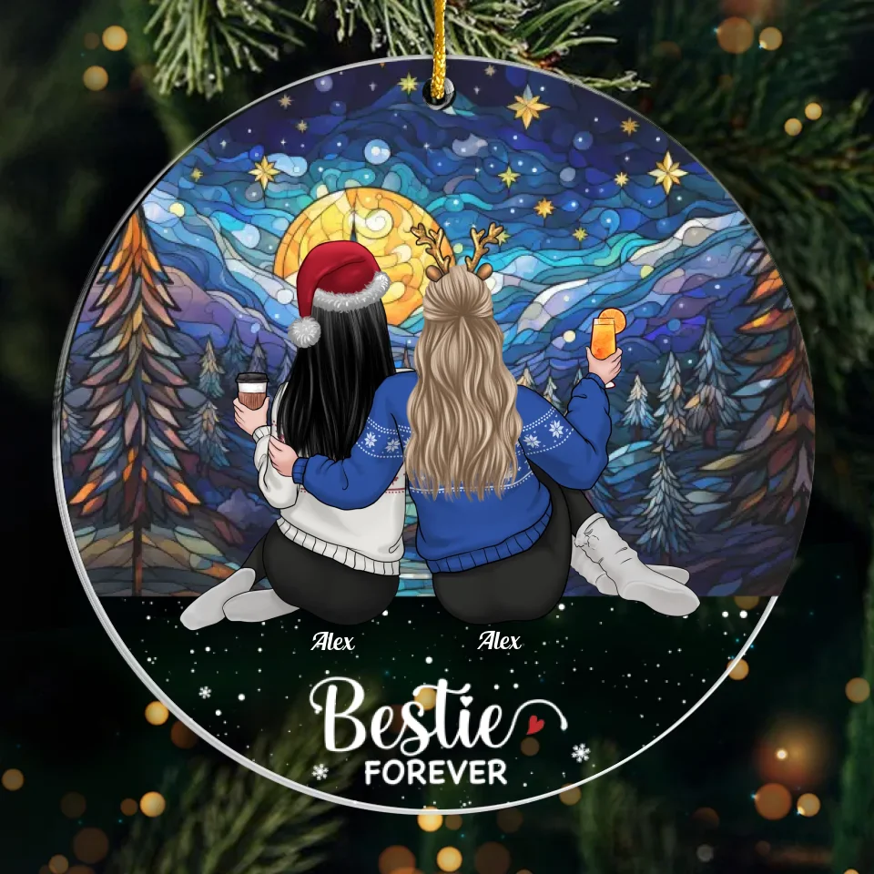 Friends Are The Family We Choose For Ourselves - Bestie Personalized Custom Ornament - Acrylic Custom Shaped - Christmas Gift For Best Friends, BFF, Sisters - Image 2