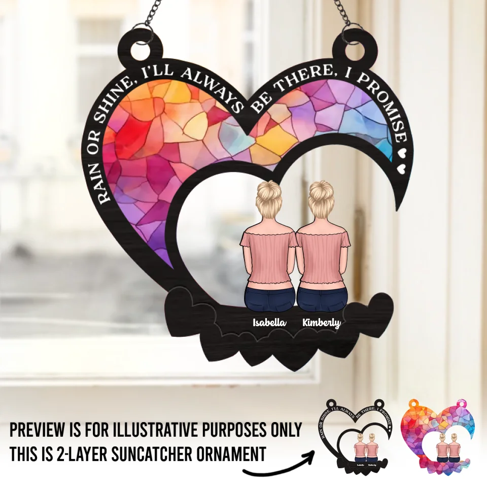 Friends Are The Sunshine Of Life - Bestie Personalized Window Hanging Suncatcher - Gift For Best Friends, BFF, Sisters - Image 2
