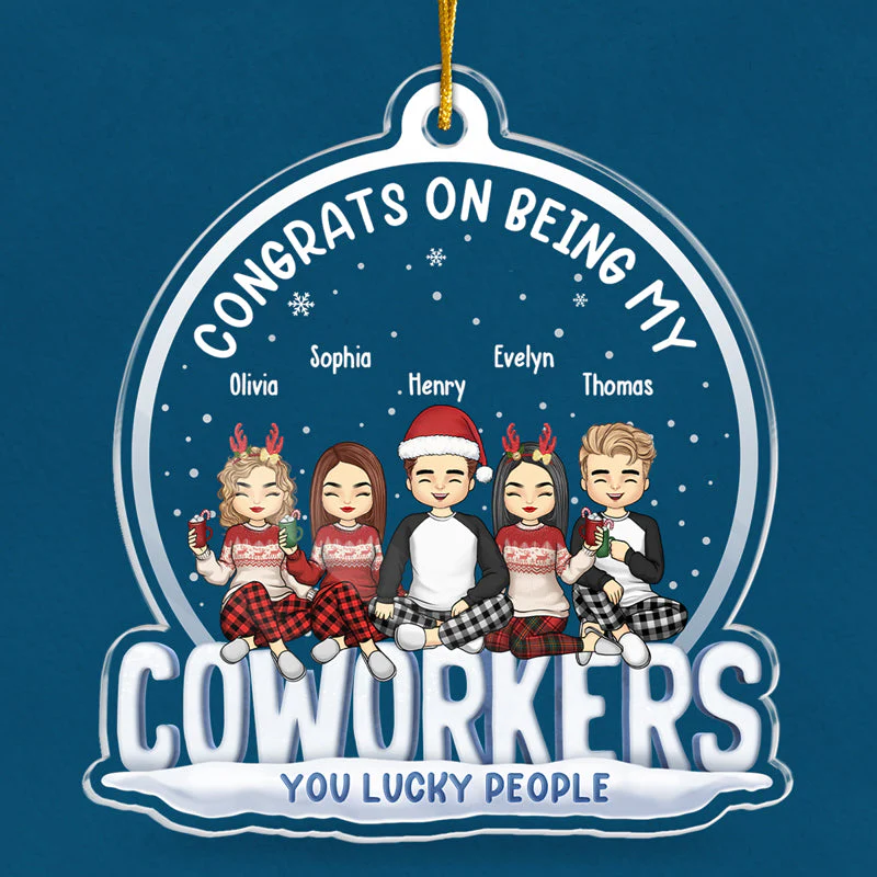 Friends, Lucky People - Bestie Personalized Custom Ornament - Acrylic Custom Shaped - Christmas Gift For Best Friends, BFF, Sisters, Coworkers - Image 3