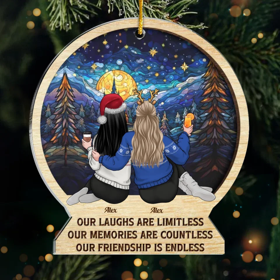 Friends Make Everything Easier - Bestie Personalized Custom Ornament - Acrylic Custom Shaped - Christmas Gift For Best Friends, BFF, Sisters - Image 2