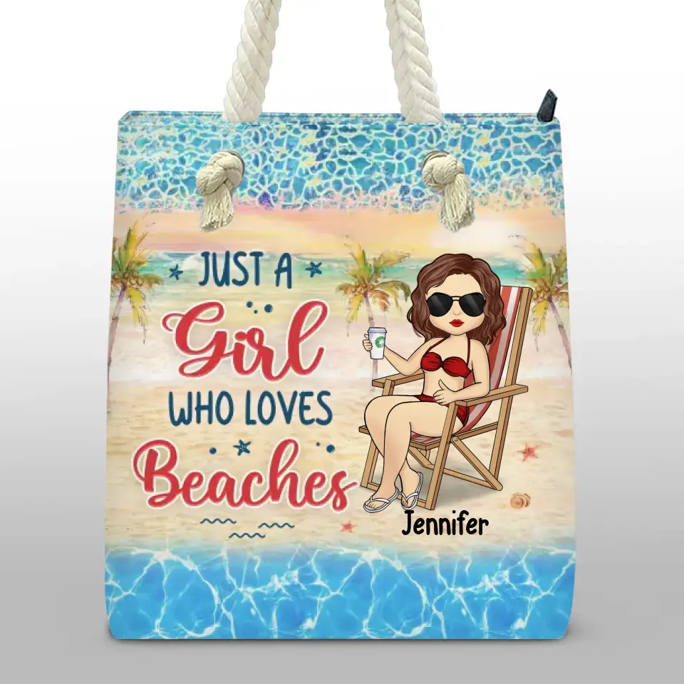 Friends, Sun, Sand And Sea, That Sounds Like A Summer To Me - Bestie Personalized Custom Beach Bag - Summer Vacation Gift For Best Friends, BFF, Sisters - Image 2