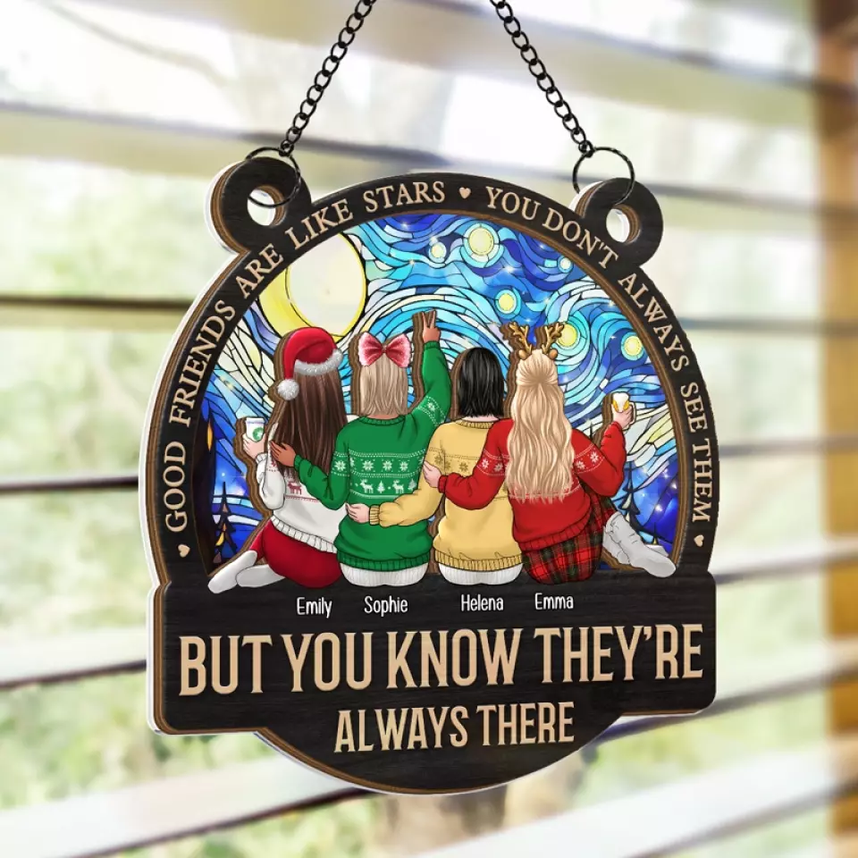 Friendship Is A Sheltering Tree - Bestie Personalized Window Hanging Suncatcher - Christmas Gift For Best Friends, BFF, Sisters - Image 4