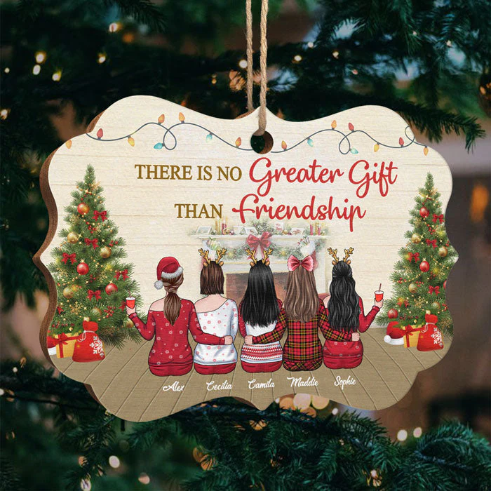 Friendship Is The Greatest Gift - Personalized Custom Benelux Shaped Acrylic, Wood, Aluminum Christmas Ornament - Gift For Bestie, Best Friend, Sister, Birthday Gift For Bestie And Friend, Christmas Gift - Image 2