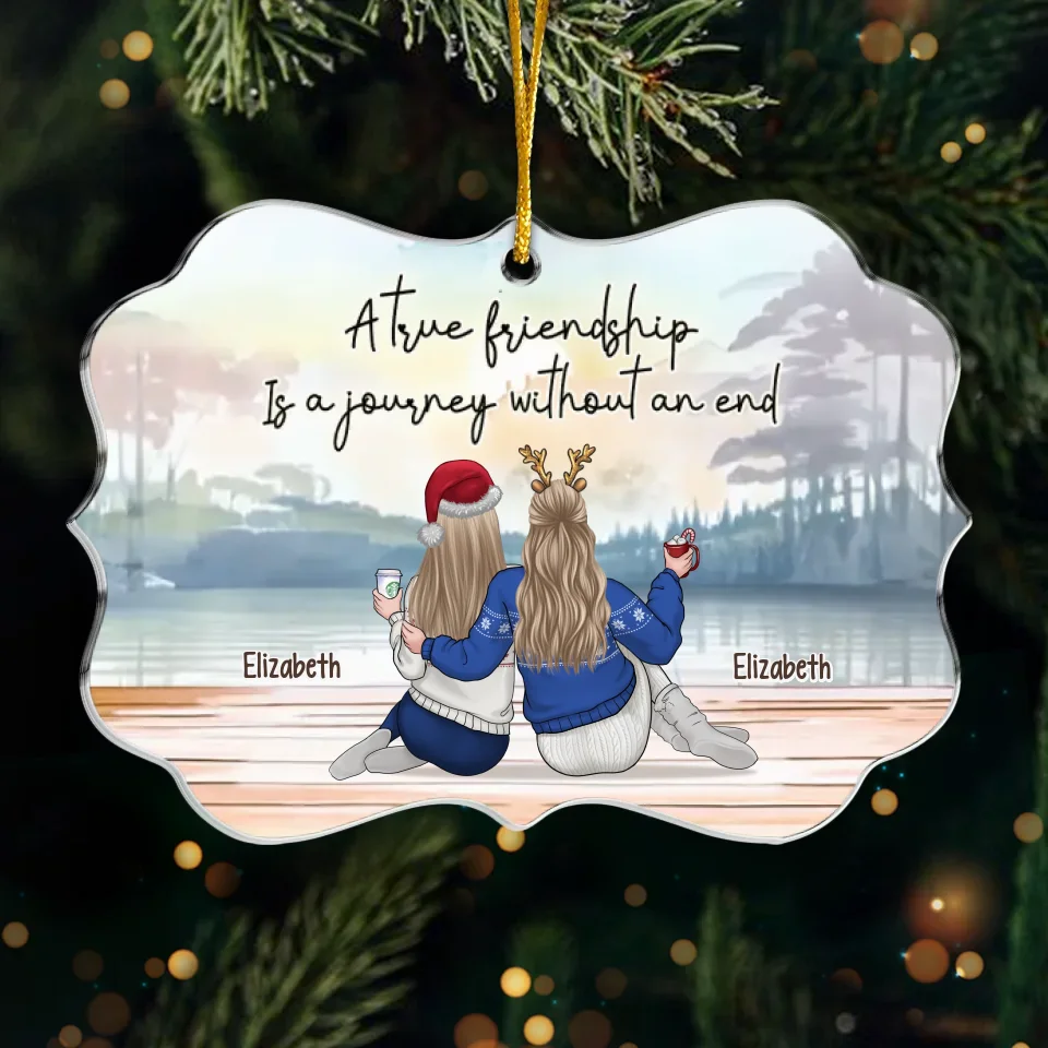 Friendship Is The Greatest Treasure Of All - Bestie Personalized Custom Ornament - Acrylic Benelux Shaped - Christmas Gift For Best Friends, BFF, Sisters - Image 2