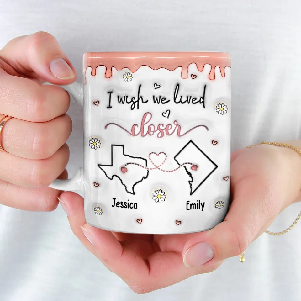 Friendship Transcends Distance And Time - Bestie Personalized Custom 3D Inflated Effect Printed Mug - Gift For Best Friends, BFF, Sisters - Image 3