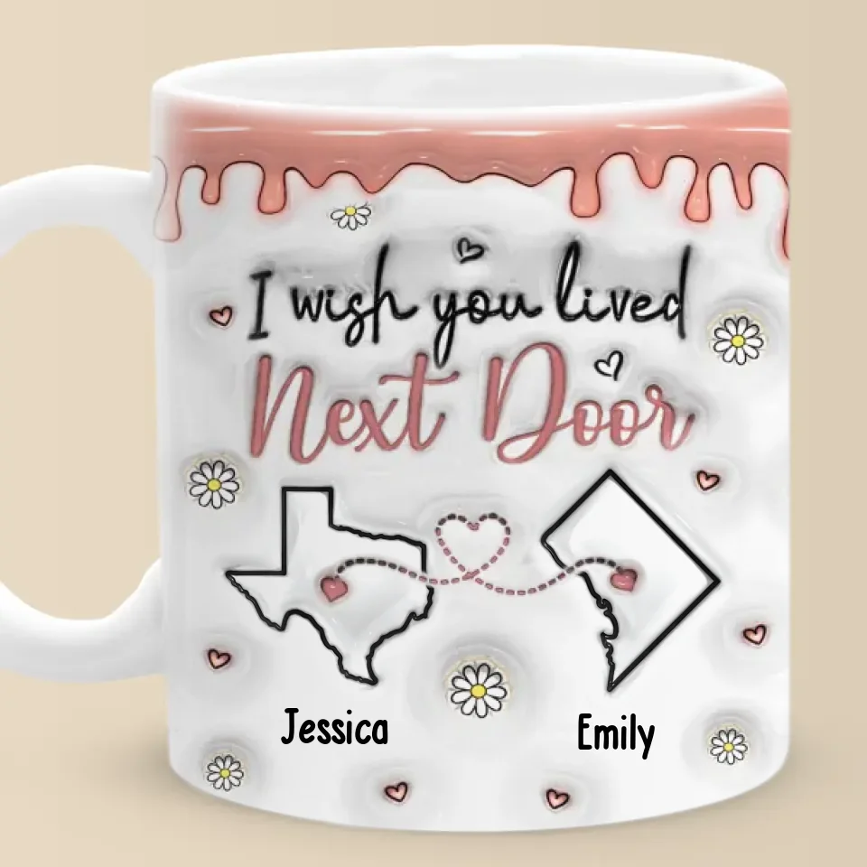 Friendship Transcends Distance And Time - Bestie Personalized Custom 3D Inflated Effect Printed Mug - Gift For Best Friends, BFF, Sisters - Image 6