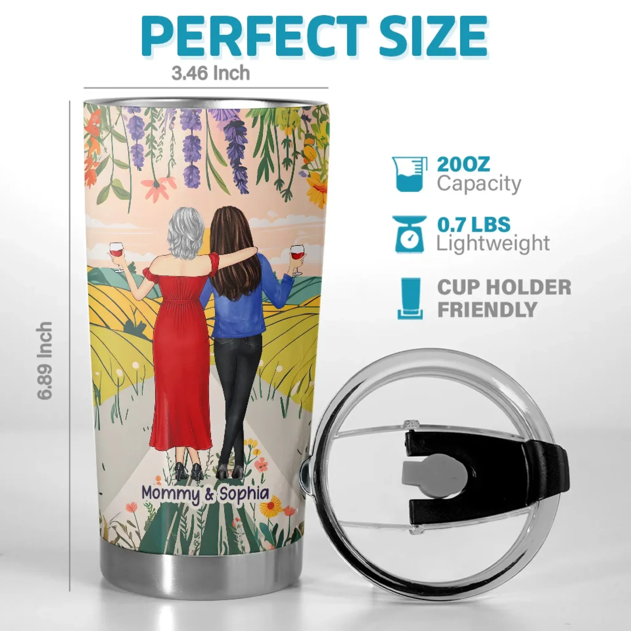 From Childhood To Forever, Best Friends - Family Personalized Custom Tumbler - Gift For Mom, Daughter - Image 3