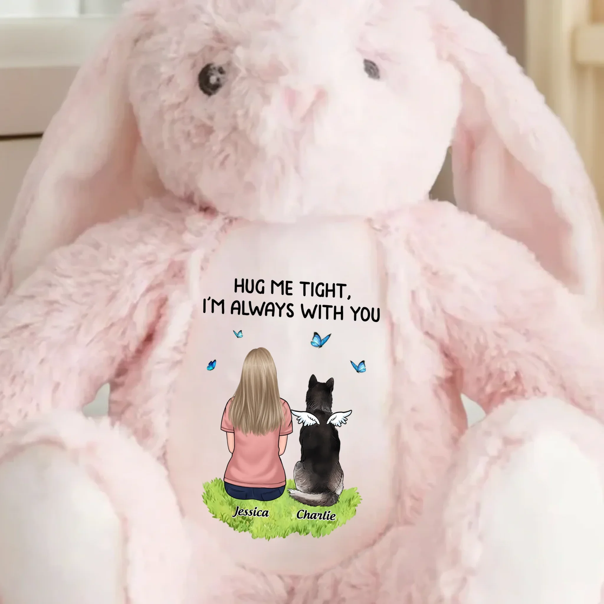 From Heaven With Endless Love - Memorial Personalized Custom Easter Bunny Plush - Sympathy Gift For Pet Owners, Pet Lovers - Image 4