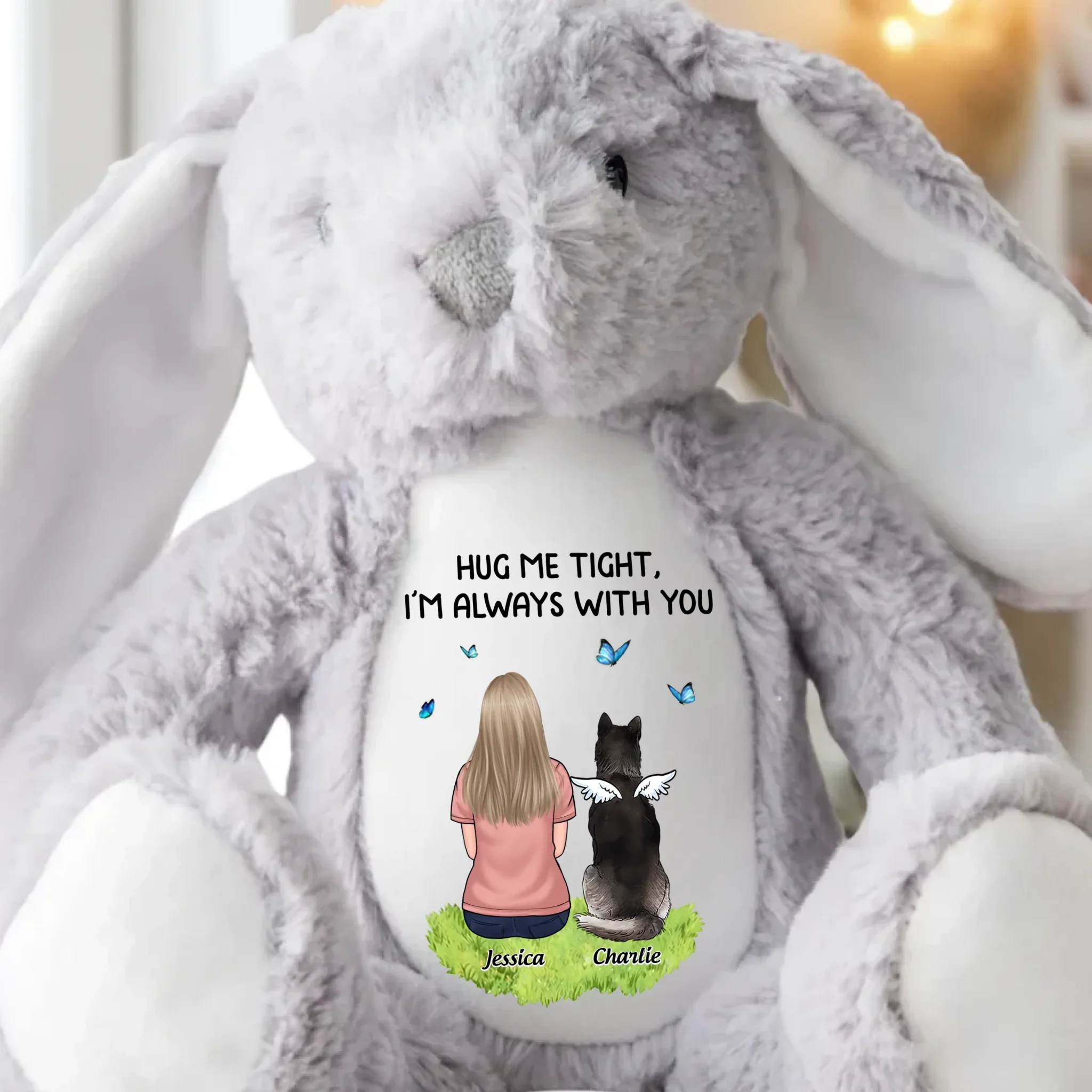 From Heaven With Endless Love - Memorial Personalized Custom Easter Bunny Plush - Sympathy Gift For Pet Owners, Pet Lovers - Image 5