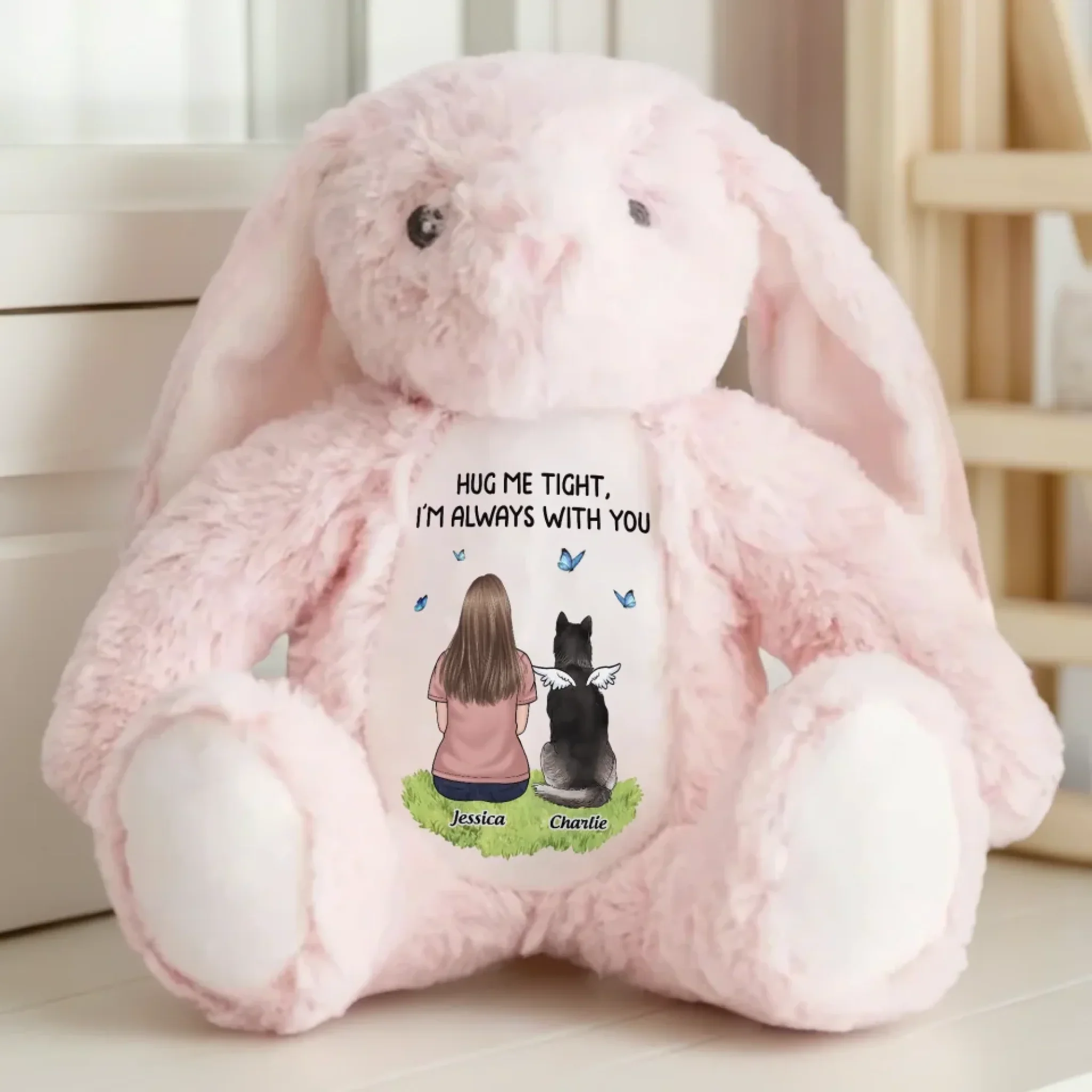From Heaven With Endless Love - Memorial Personalized Custom Easter Bunny Plush - Sympathy Gift For Pet Owners, Pet Lovers - Image 7