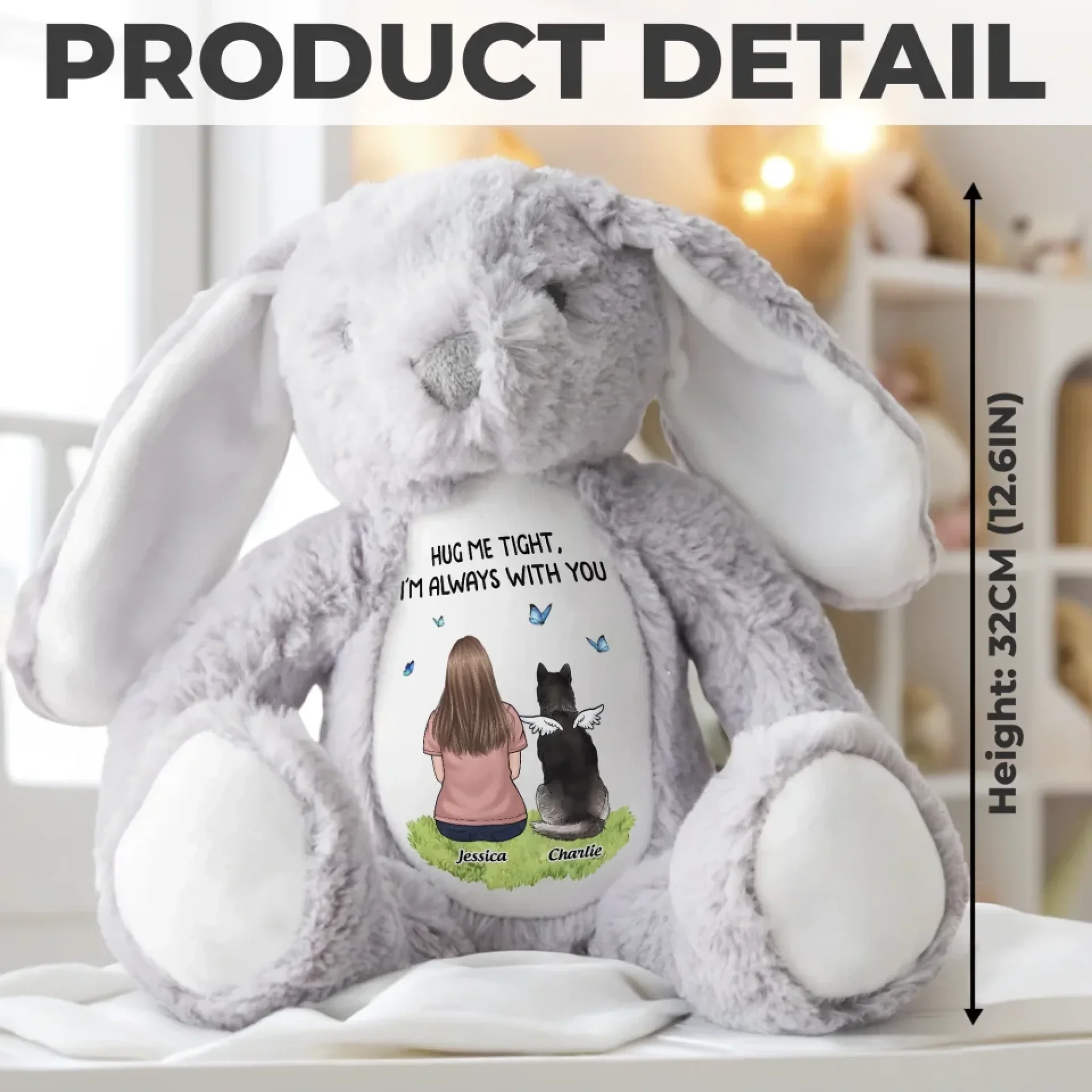 From Heaven With Endless Love - Memorial Personalized Custom Easter Bunny Plush - Sympathy Gift For Pet Owners, Pet Lovers - Image 8