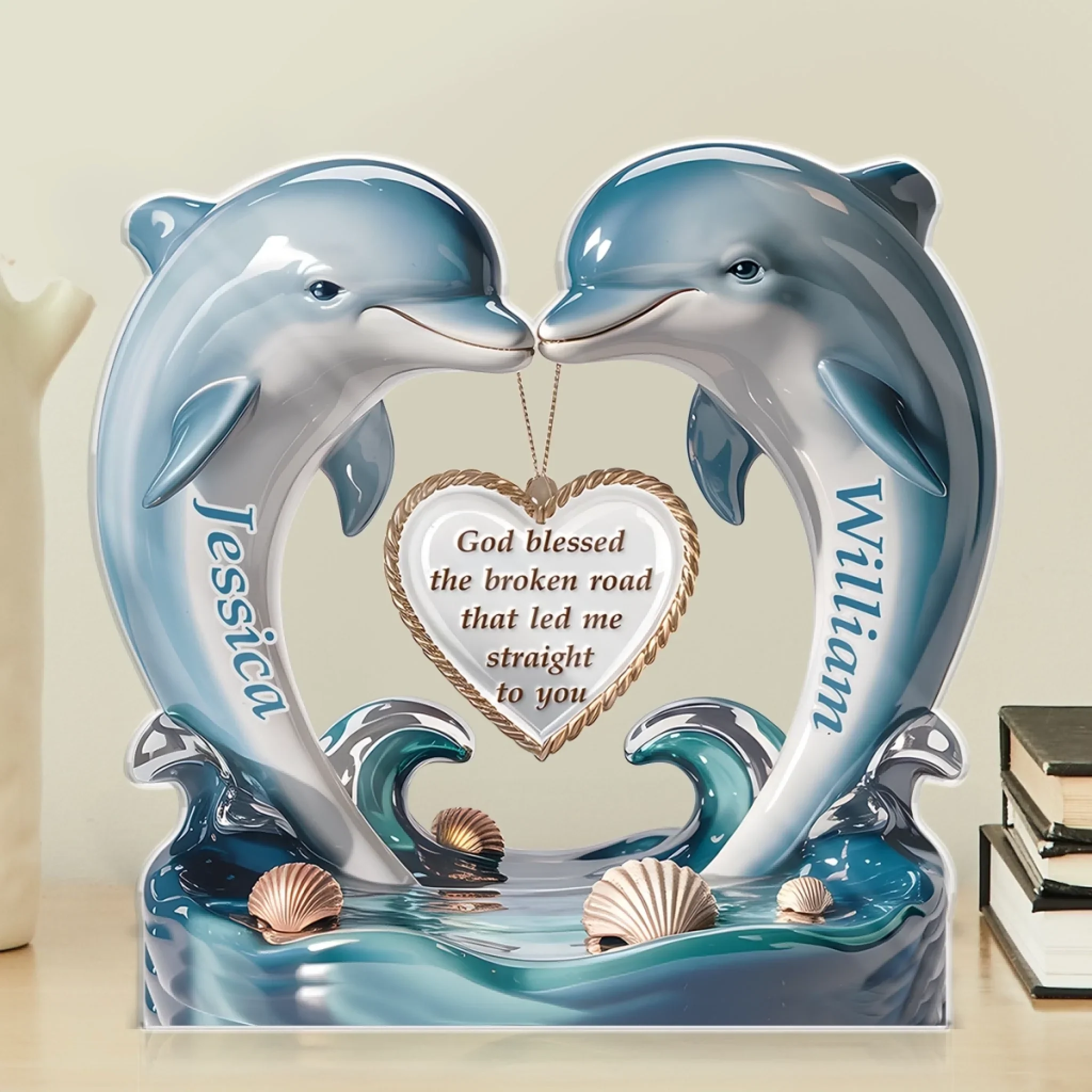 From One Heart To Another, Always - Couple Personalized Custom Acrylic Plaque Custom Shape - Gift For Husband Wife, Anniversary - Image 3