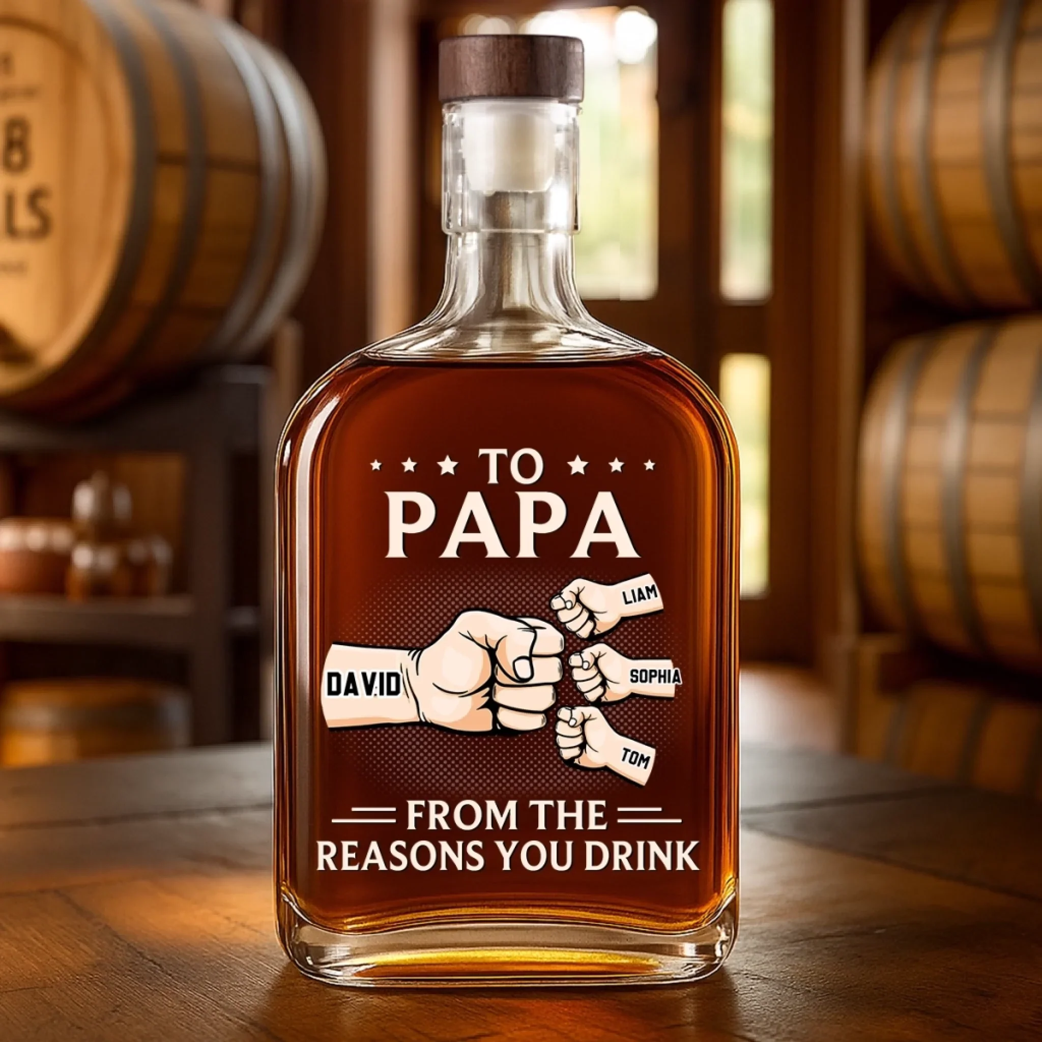 From The Loudest Part Of Your Life - Family Personalized Custom Whiskey Bottle - Father's Day, Gift For Dad, Grandpa - Image 4