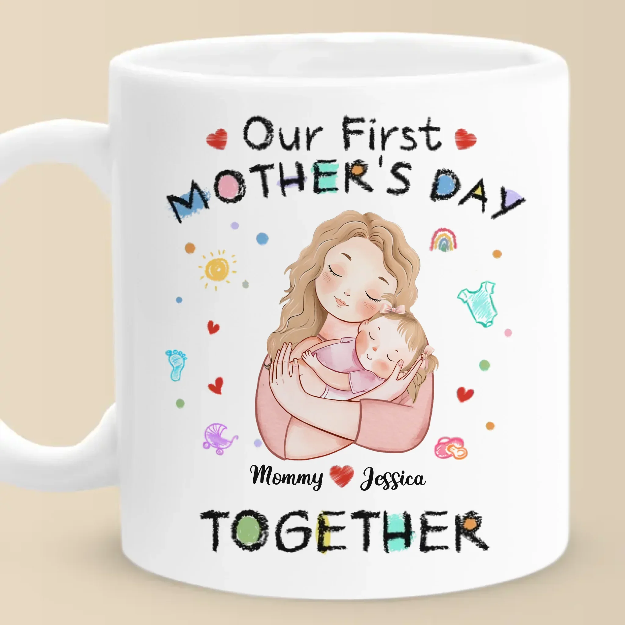 From This Day On, Forever Us - Family Personalized Custom Mug - Mother's Day, Baby Shower Gift, Gift For First Mom - Image 2