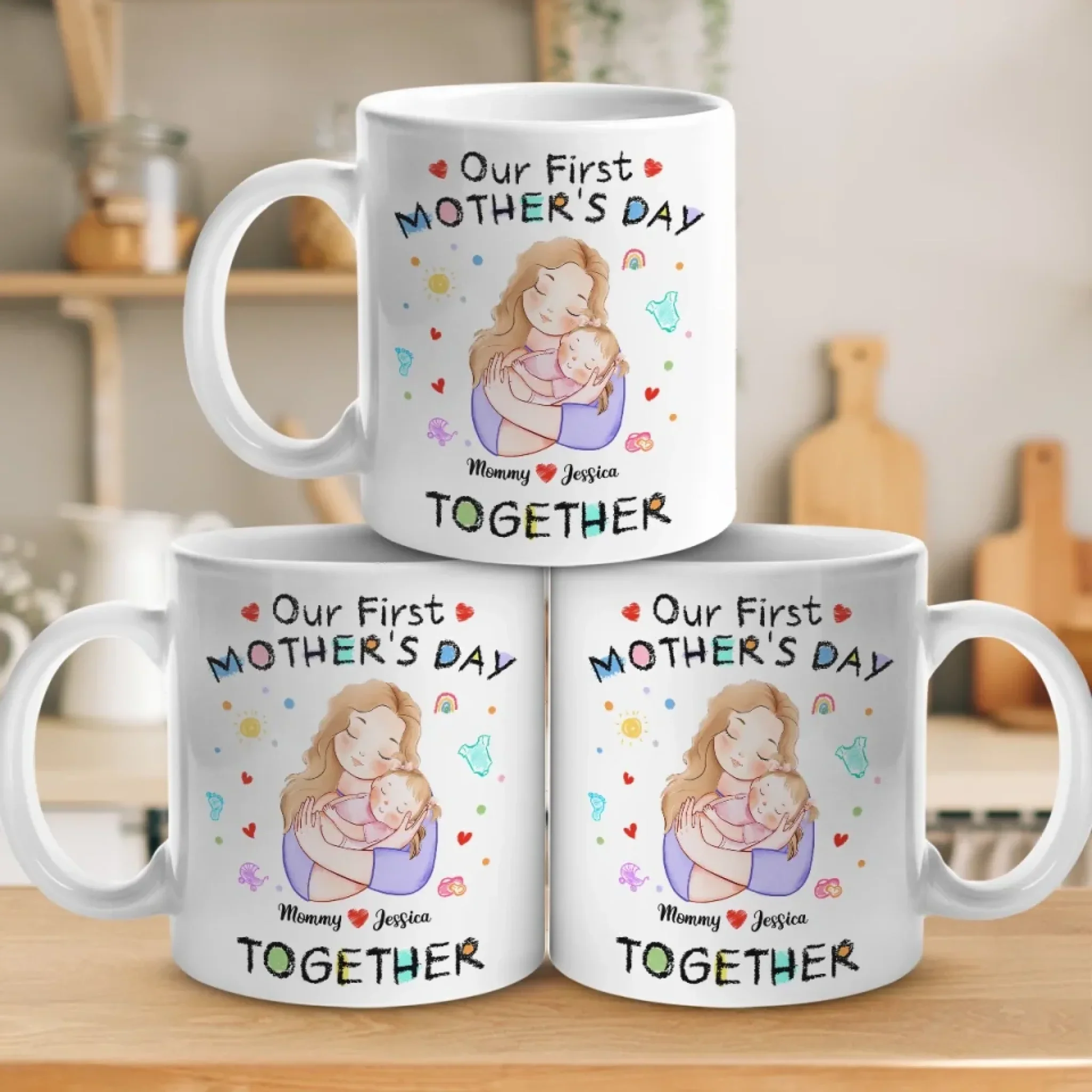 From This Day On, Forever Us - Family Personalized Custom Mug - Mother's Day, Baby Shower Gift, Gift For First Mom - Image 4