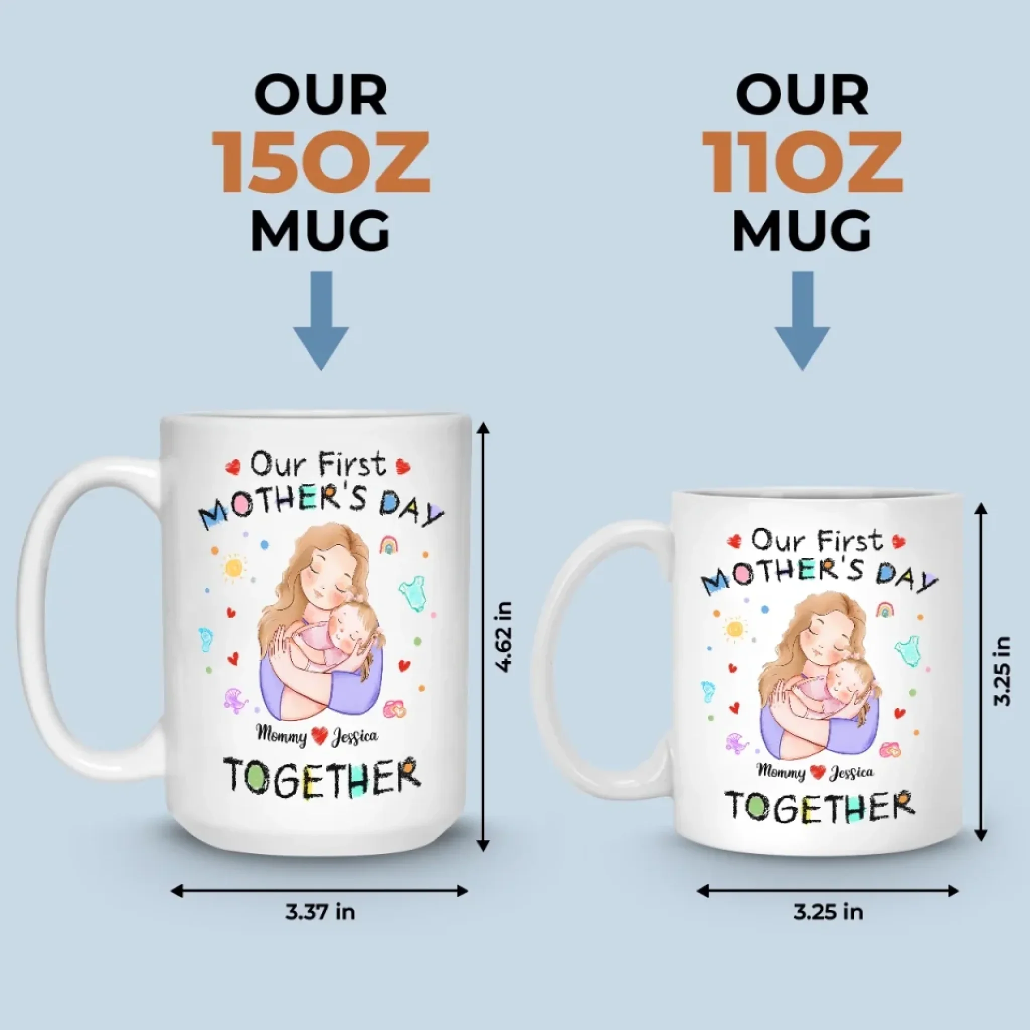 From This Day On, Forever Us - Family Personalized Custom Mug - Mother's Day, Baby Shower Gift, Gift For First Mom - Image 5