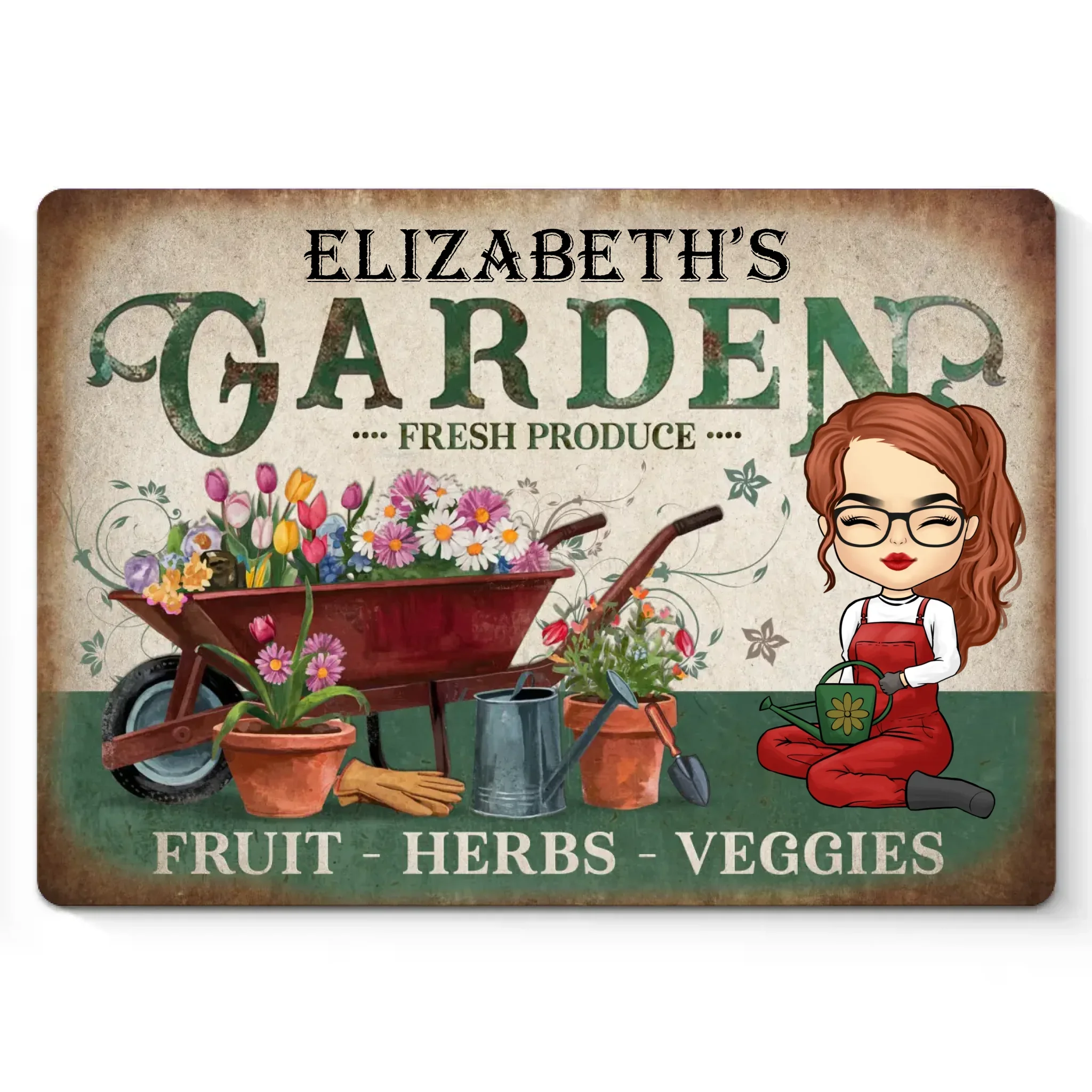 Fruit Herbs Veggies - Family Personalized Custom Home Decor Metal Sign - Gift For Yourself, Best Friends, Siblings, Family Members - Image 2