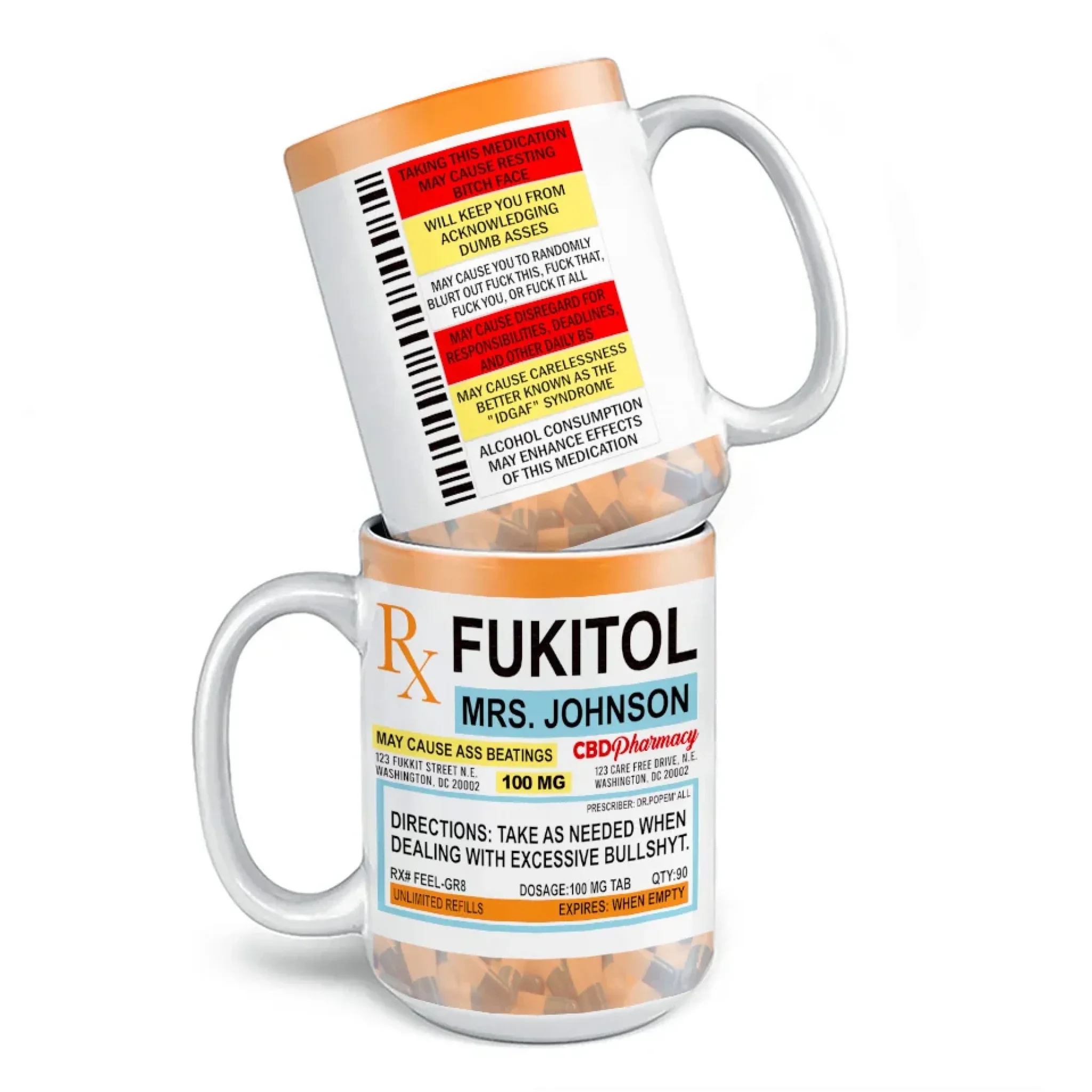Fukitol Rx Prescription For Recharging Your Mind And Soul - Friend Personalized Custom Mug - New Arrival, Gift For Best Friends, Sisters, Family Members, Coworkers  AMZ - Image 5