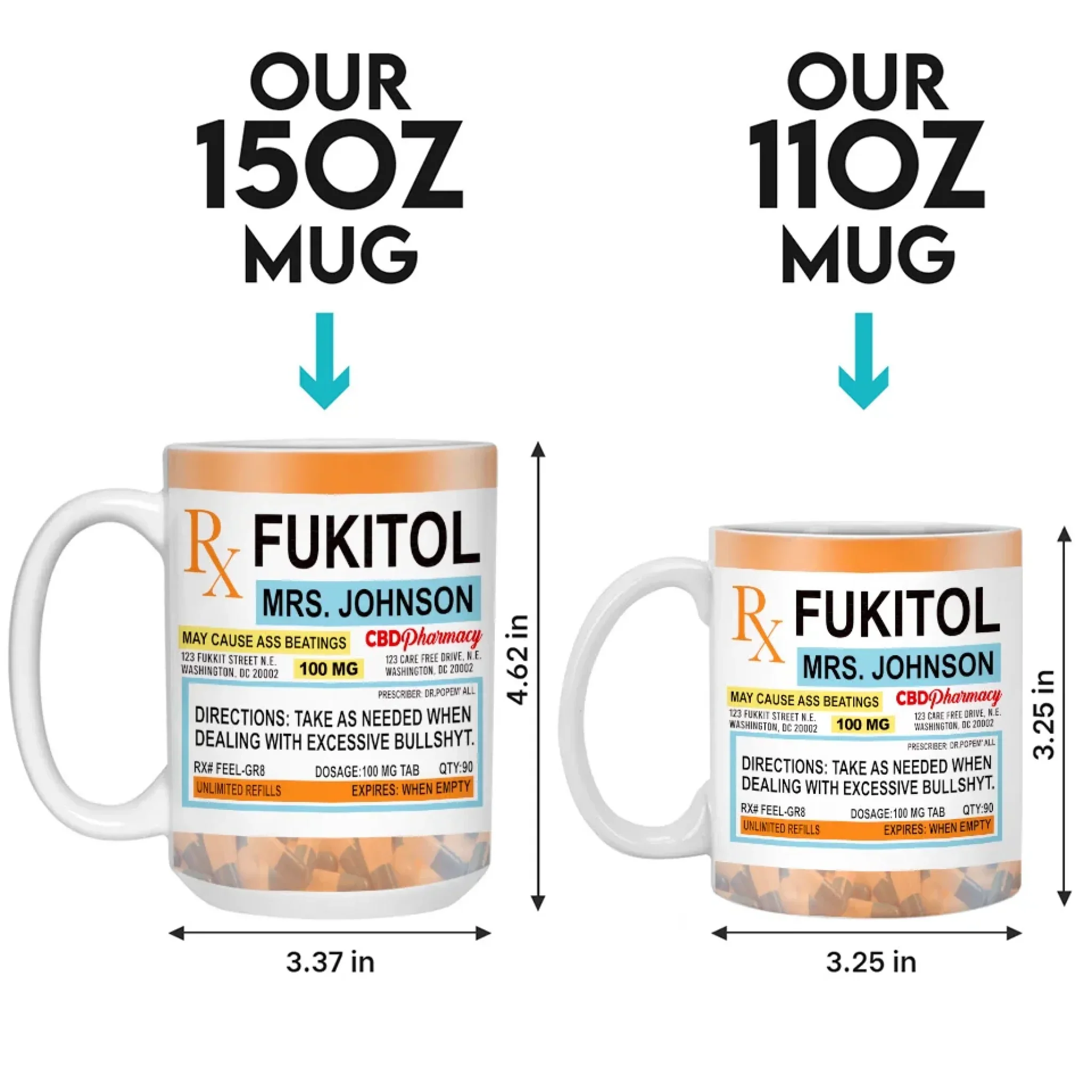 Fukitol Rx Prescription For Recharging Your Mind And Soul - Friend Personalized Custom Mug - New Arrival, Gift For Best Friends, Sisters, Family Members, Coworkers  AMZ - Image 6