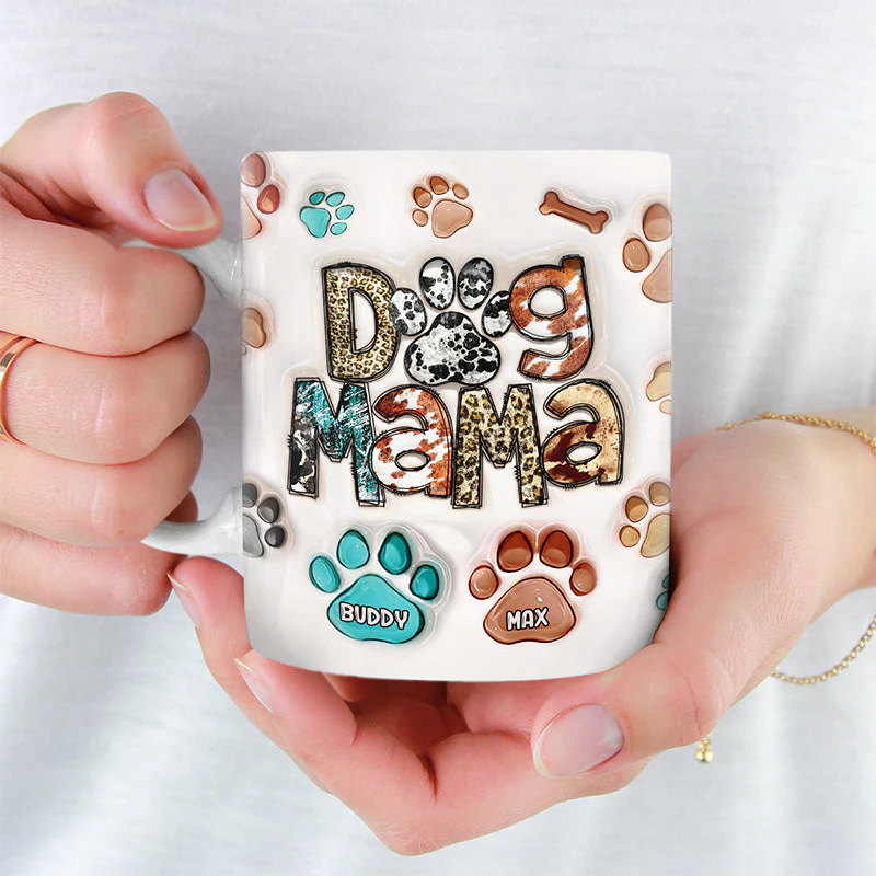 Full Time Dog Mama - Dog Personalized Custom 3D Inflated Effect Printed Mug - Christmas Gift For Pet Owners, Pet Lovers - Image 2
