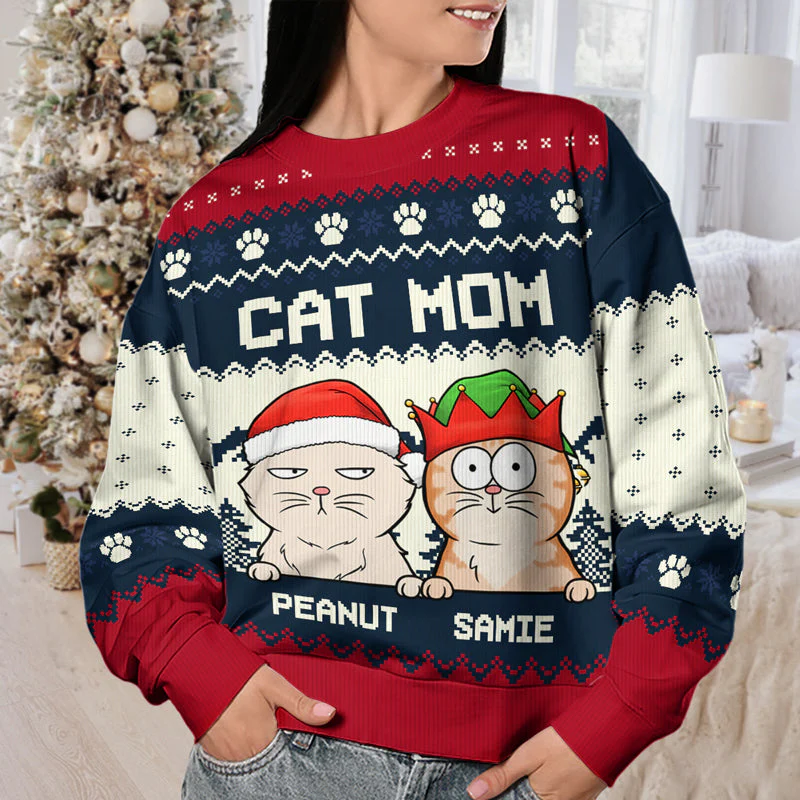 Fulltime Dog Mama - Dog & Cat Personalized Custom Ugly Sweatshirt - Unisex Wool Jumper - Christmas Gift For Pet Owners, Pet Lovers - Image 4