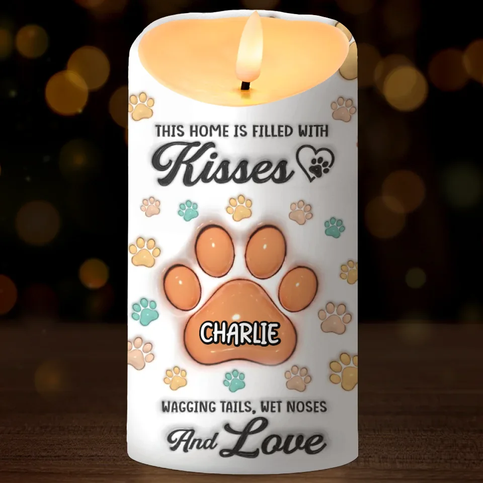 Fur Babies Make Life Sweeter - Dog & Cat Personalized Custom 3D Inflated Effect Printed LED Candle - Christmas Gift For Pet Owners, Pet Lovers - Image 2