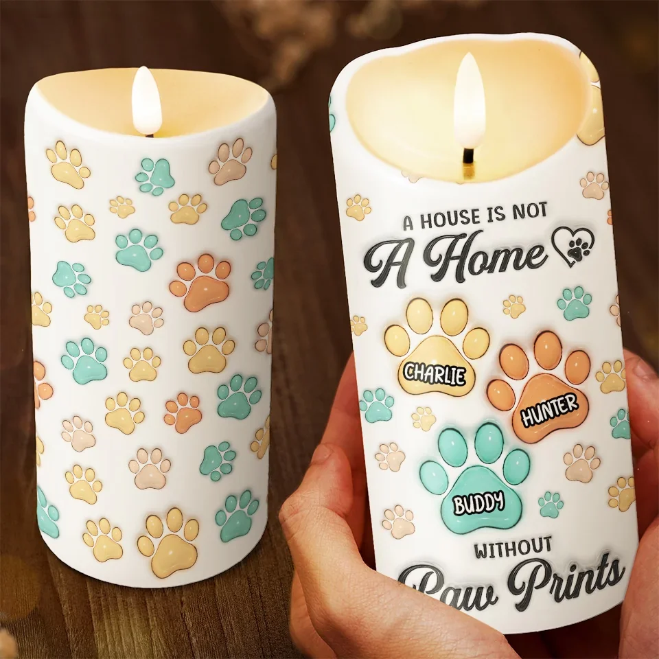 Fur Babies Make Life Sweeter - Dog & Cat Personalized Custom 3D Inflated Effect Printed LED Candle - Christmas Gift For Pet Owners, Pet Lovers - Image 3