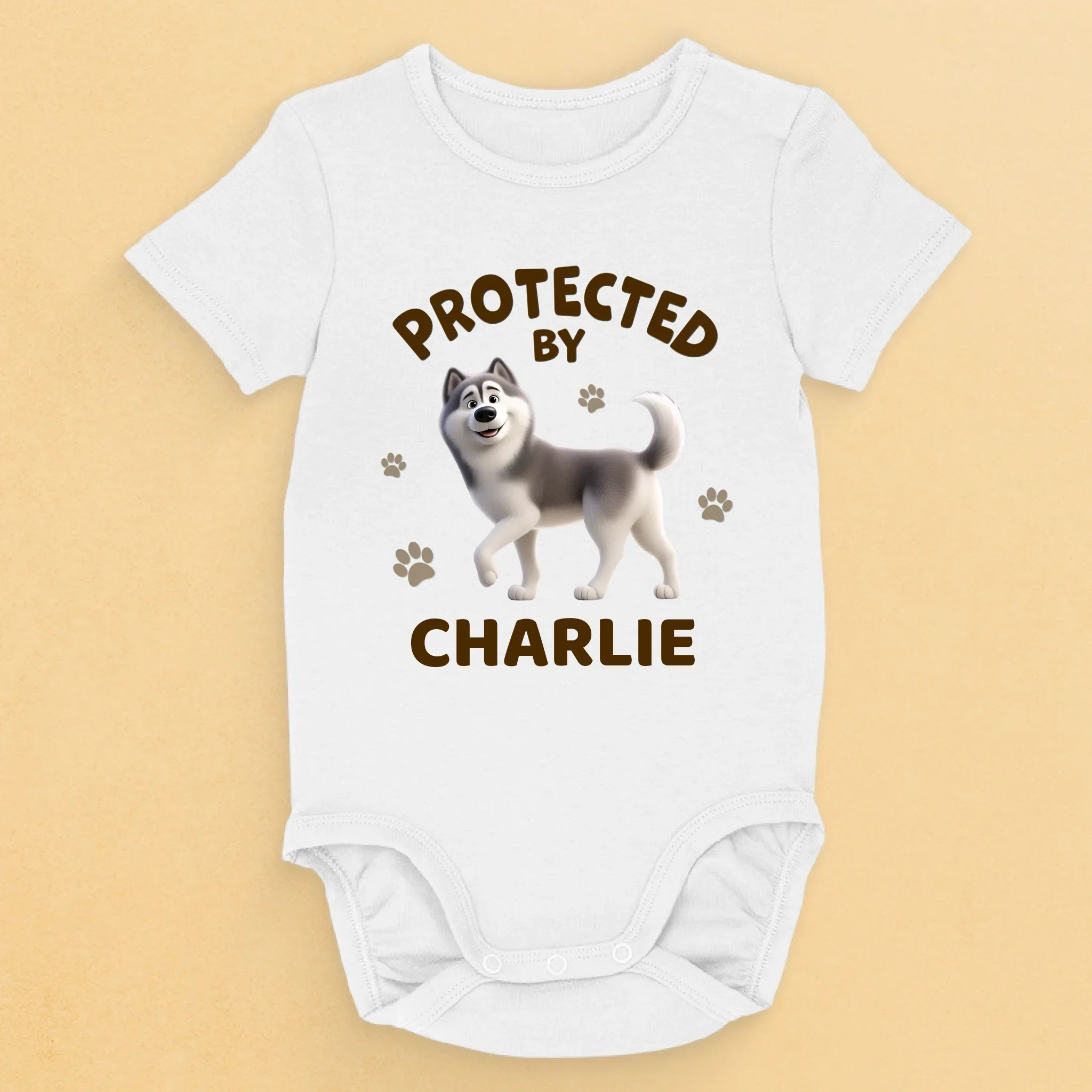 Furry Friends Make Life Brighter - Dog Personalized Custom Baby Onesie - Baby Shower Gift, Gift For Pet Owners, Pet Lovers - Image 2