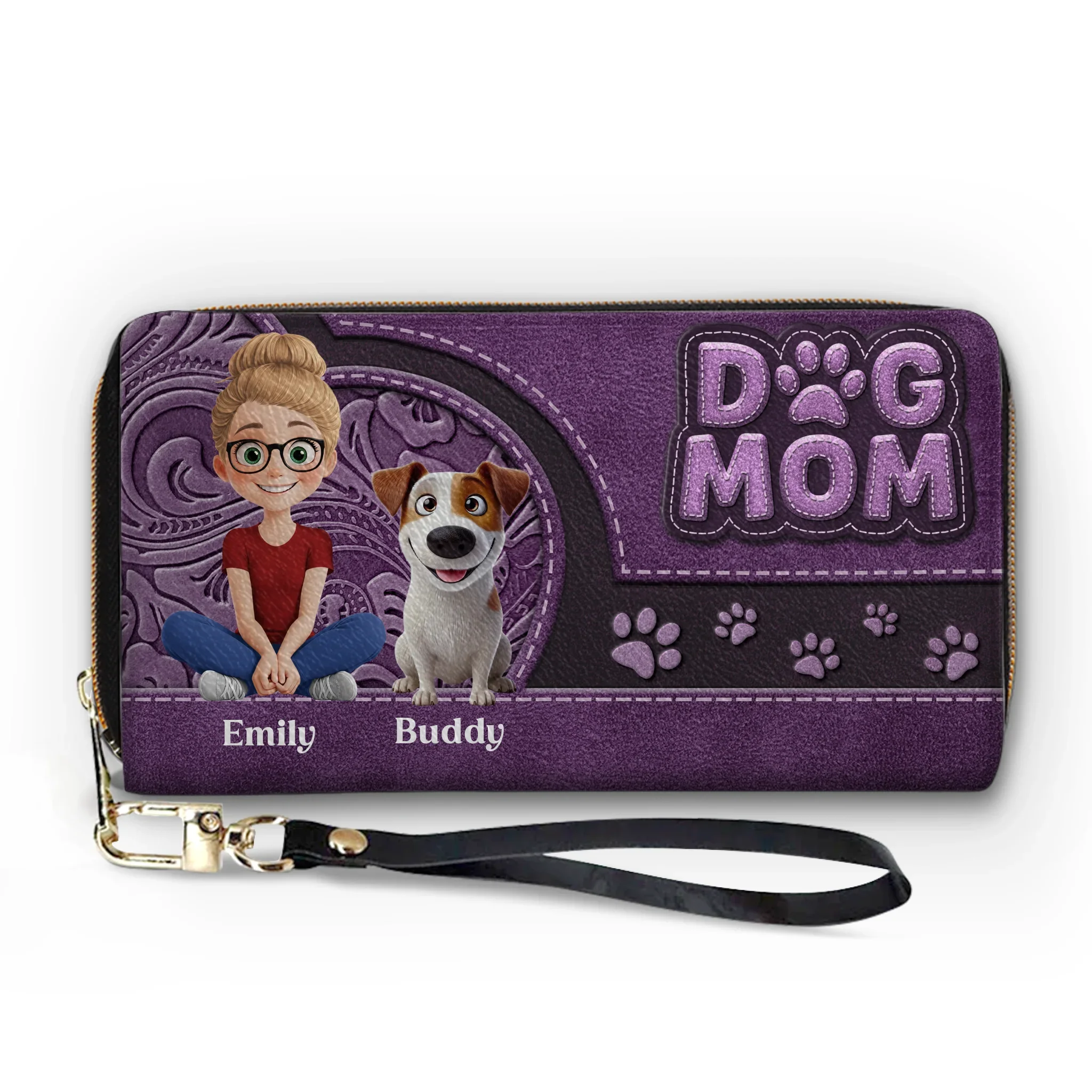 Furry Love, Forever Bond - Dog Personalized Custom Leather Long Wallet - Gift For Pet Owners, Pet Lovers - Image 2