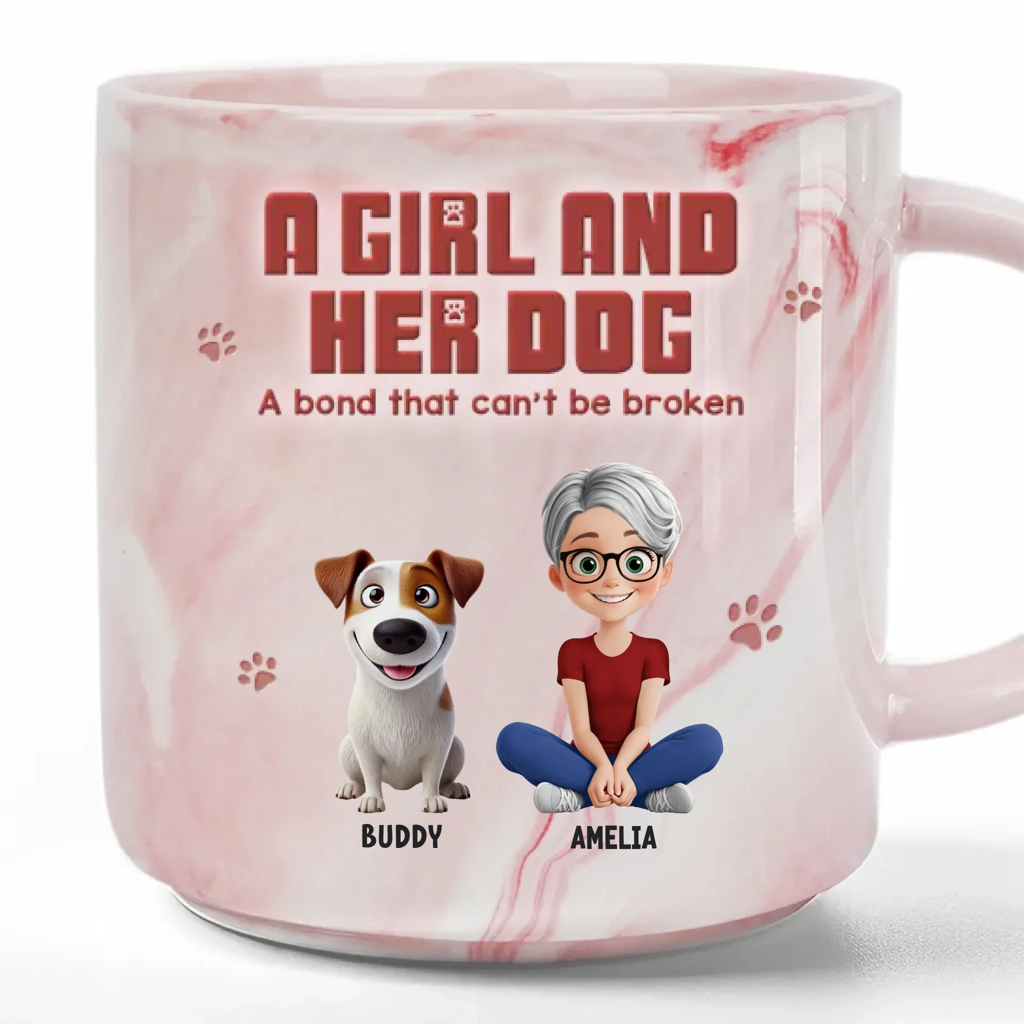 Furry Soulmate For Life - Dog Personalized Custom Marble Mug - Gift For Pet Owners, Pet Lovers - Image 2