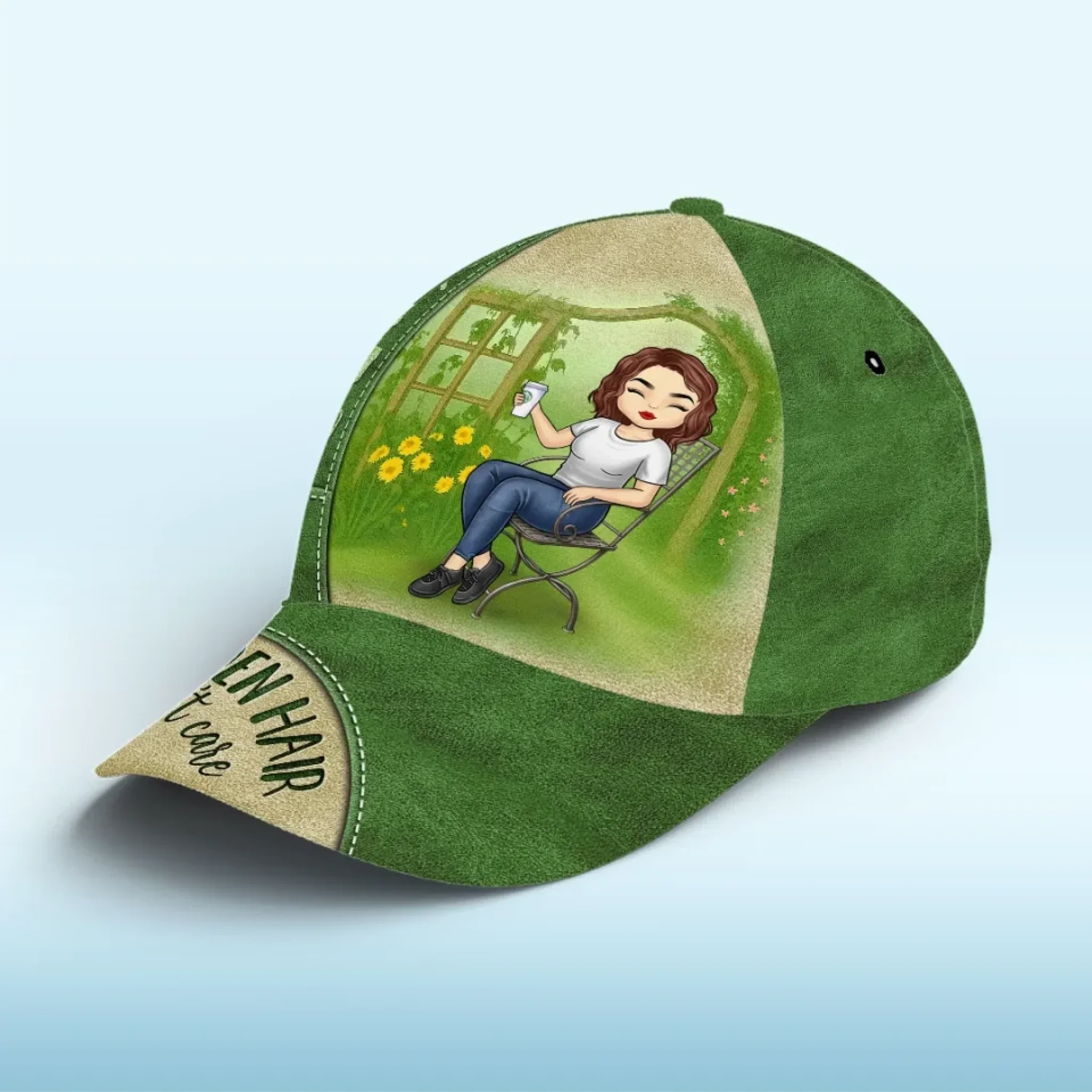 Garden Hair, Don’t Care - Family Personalized Custom Hat, All Over Print Classic Cap - Gift For Yourself, Best Friends, Siblings, Family Members, Gardening Lovers - Image 3