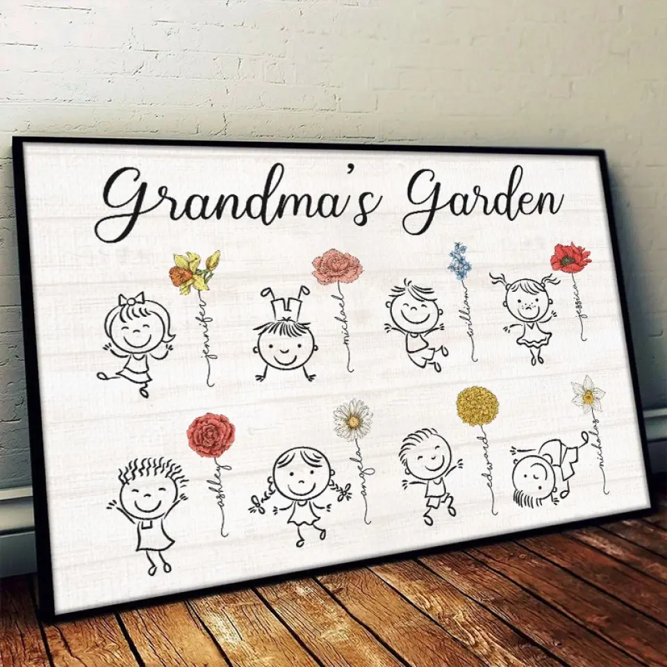 Garden Of Love - Family Personalized Custom Horizontal Poster - Gift For Grandma - Image 3