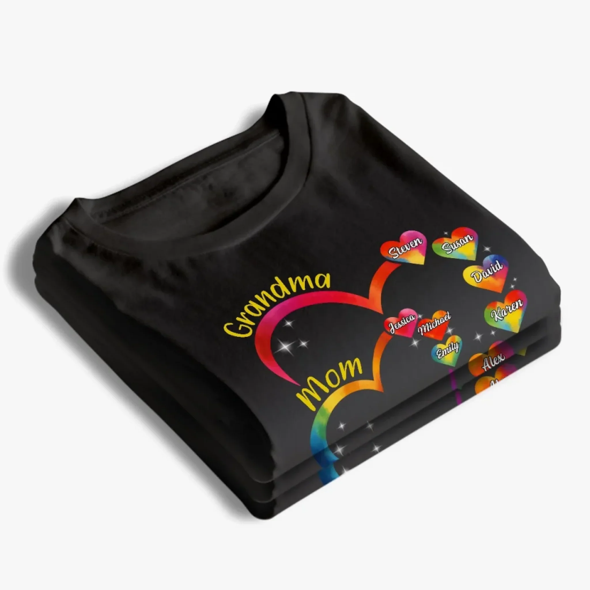 Generations Linked By Love - Family Personalized Custom Unisex T-shirt, Premium T-shirt, Hoodie - Mother's Day, Gift For Mom, Grandma - Image 4