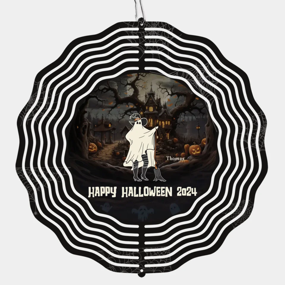 Ghosts And Goblins Come To Play On Halloween - Family Personalized Custom Wind Spinner - Halloween Gift For Family Members - Image 2