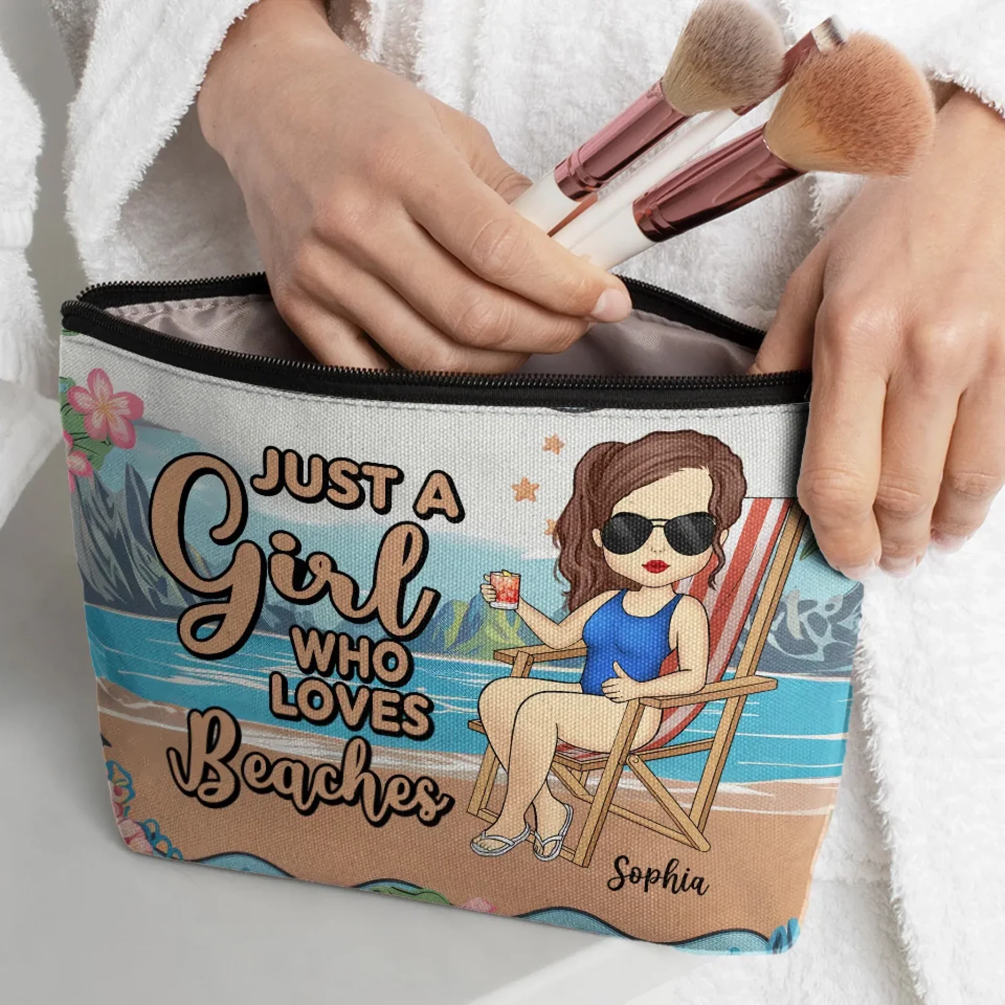 Gift A Little Love To Your Sisters And Besties - Bestie Personalized Custom Cosmetic Bag - Gift For Best Friends, BFF, Sisters - Image 3
