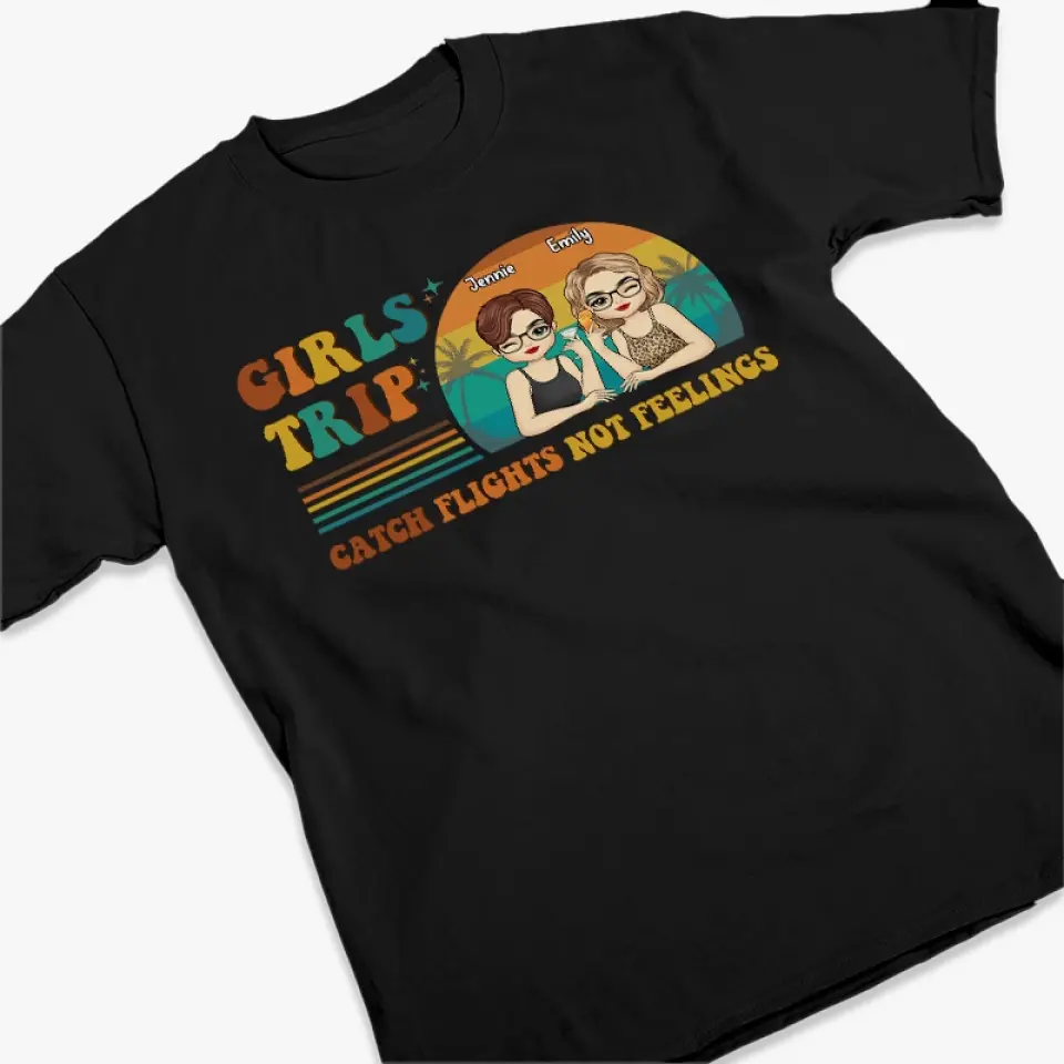 Girls Trip Is Cheaper Than Therapy - Bestie Personalized Custom Unisex T-shirt, Hoodie, Sweatshirt - Summer Vacation Gift For Best Friends, BFF, Sisters - Image 3