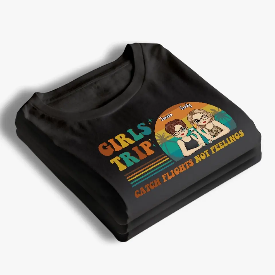 Girls Trip Is Cheaper Than Therapy - Bestie Personalized Custom Unisex T-shirt, Hoodie, Sweatshirt - Summer Vacation Gift For Best Friends, BFF, Sisters - Image 4
