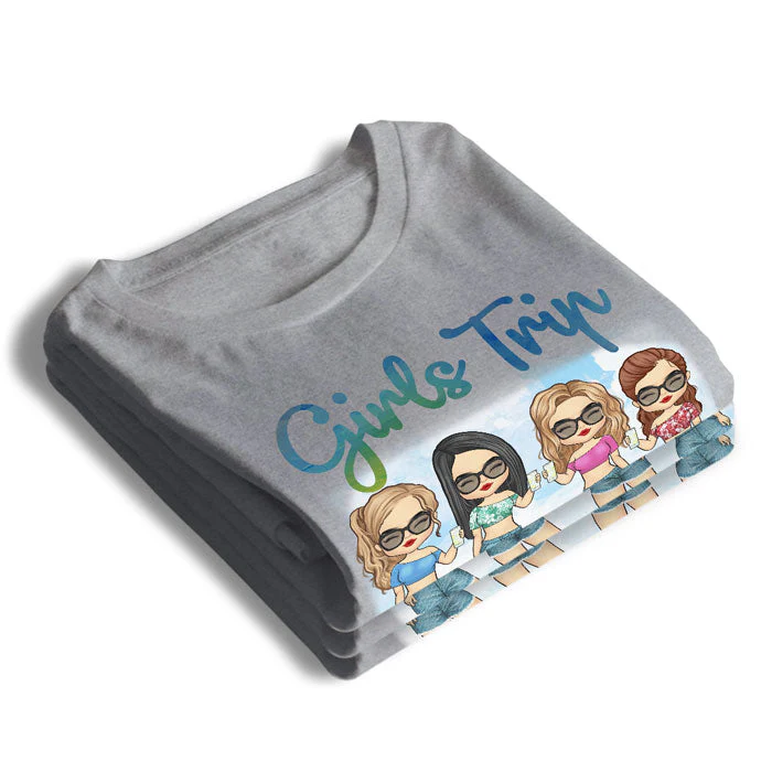 Girls Trip, Summer Vacation - Gift For Bestie, Personalized Unisex T-shirt - Image 3