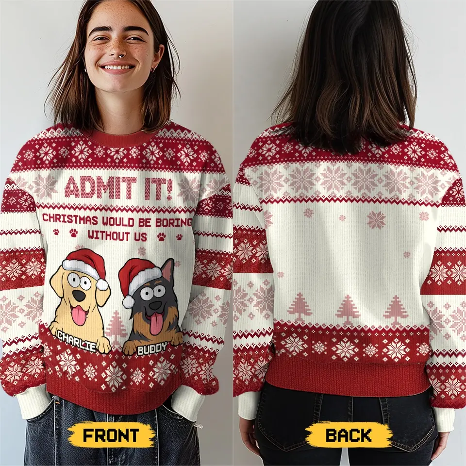 Give The Gift Of Holiday Cheer With A Personalized Pup Sweater - Dog & Cat Personalized Custom Ugly Sweatshirt - Unisex Wool Jumper - Christmas Gift For Pet Owners, Pet Lovers - Image 4