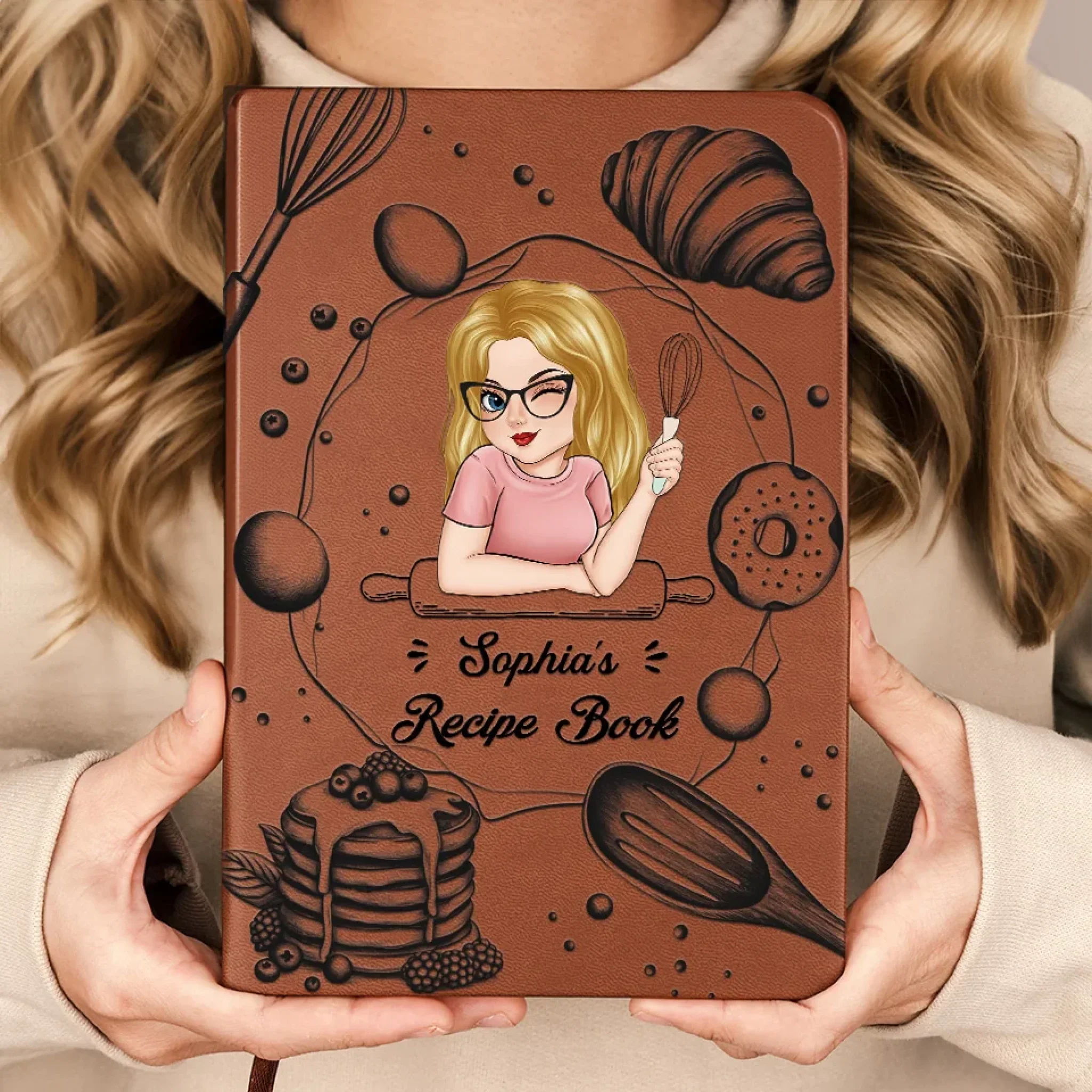 Give Yourself The Gift Of Kindness - Family Personalized Custom Leather Journal - Mother's Day Gift For Mom, Yourself, Best Friends, Siblings, Family Members - Image 3