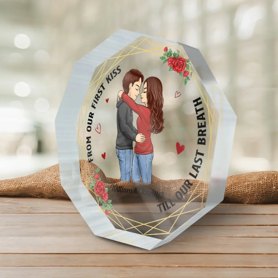 God Blessed The Broken Road - Couple Personalized Custom Nonagon Shaped Acrylic Plaque - Gift For Husband Wife, Anniversary - Image 4