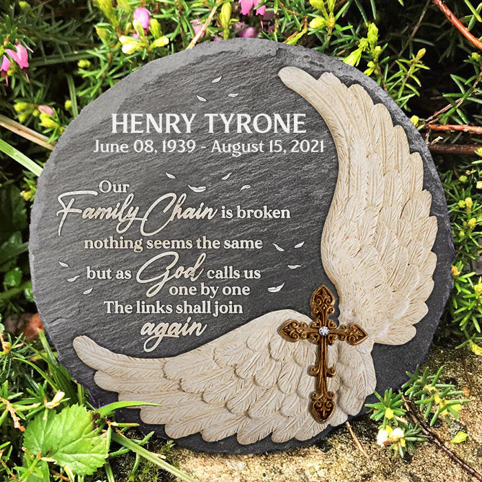 God Calls Us One By One The Links Shall Join Again - Personalized Memorial Stone, Human Grave Marker - Memorial Gift, Sympathy Gift - Image 2