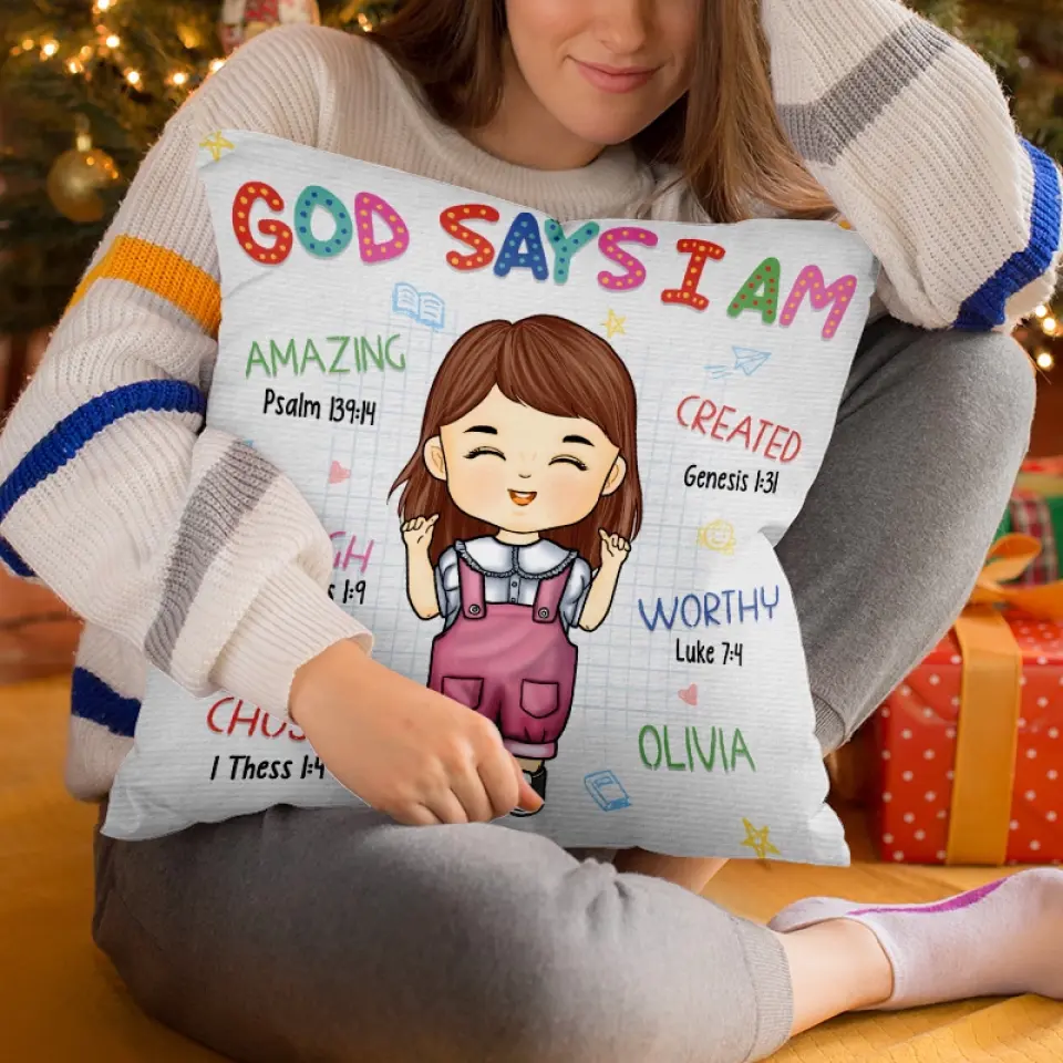 God Says I Am Amazing - Personalized Custom Kid Pillow - Gift For Kid, Back To School Gift - Image 5