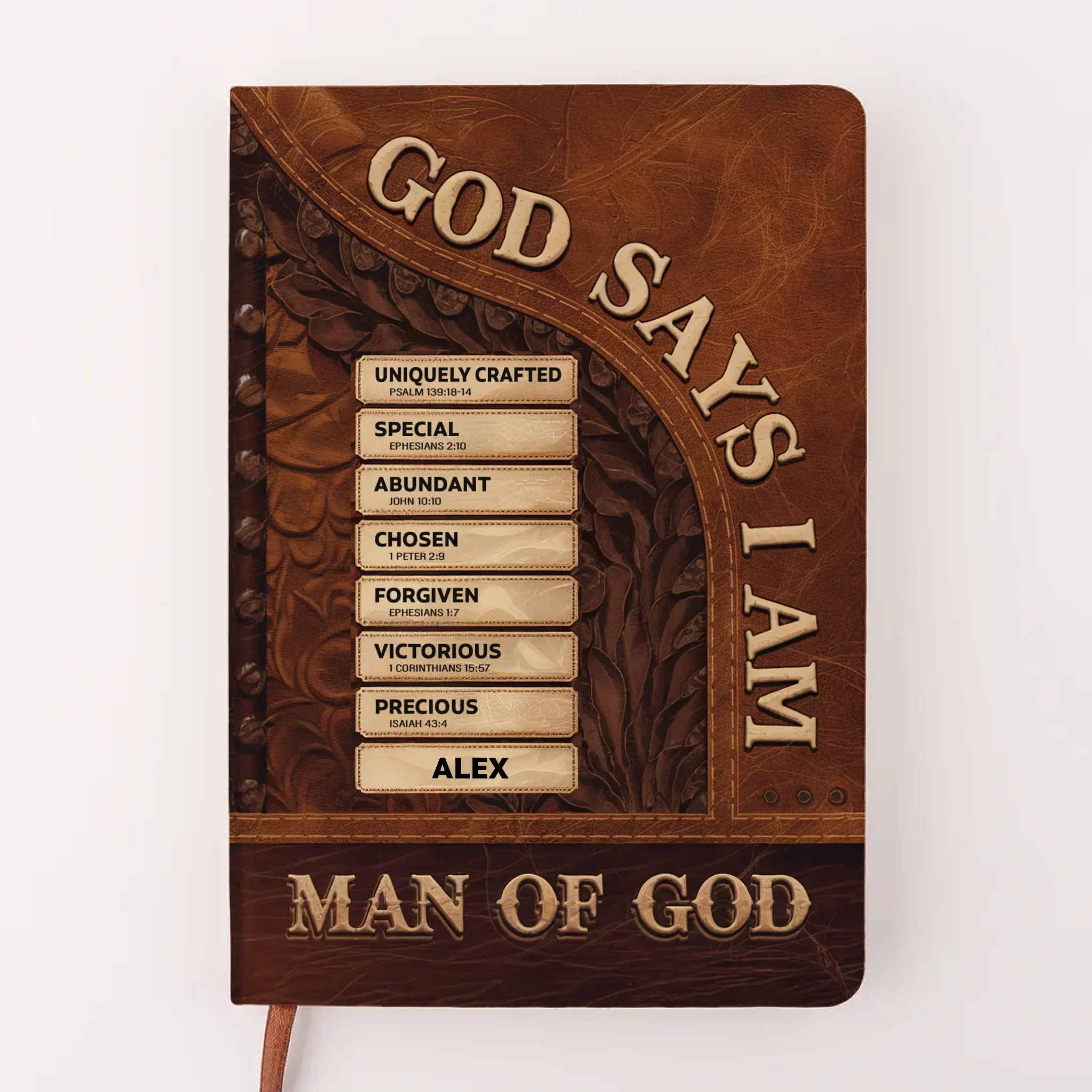 God Says I Am - Family Personalized Custom Leather Journal - Gift For Yourself, Best Friends, Siblings, Family Members - Image 2