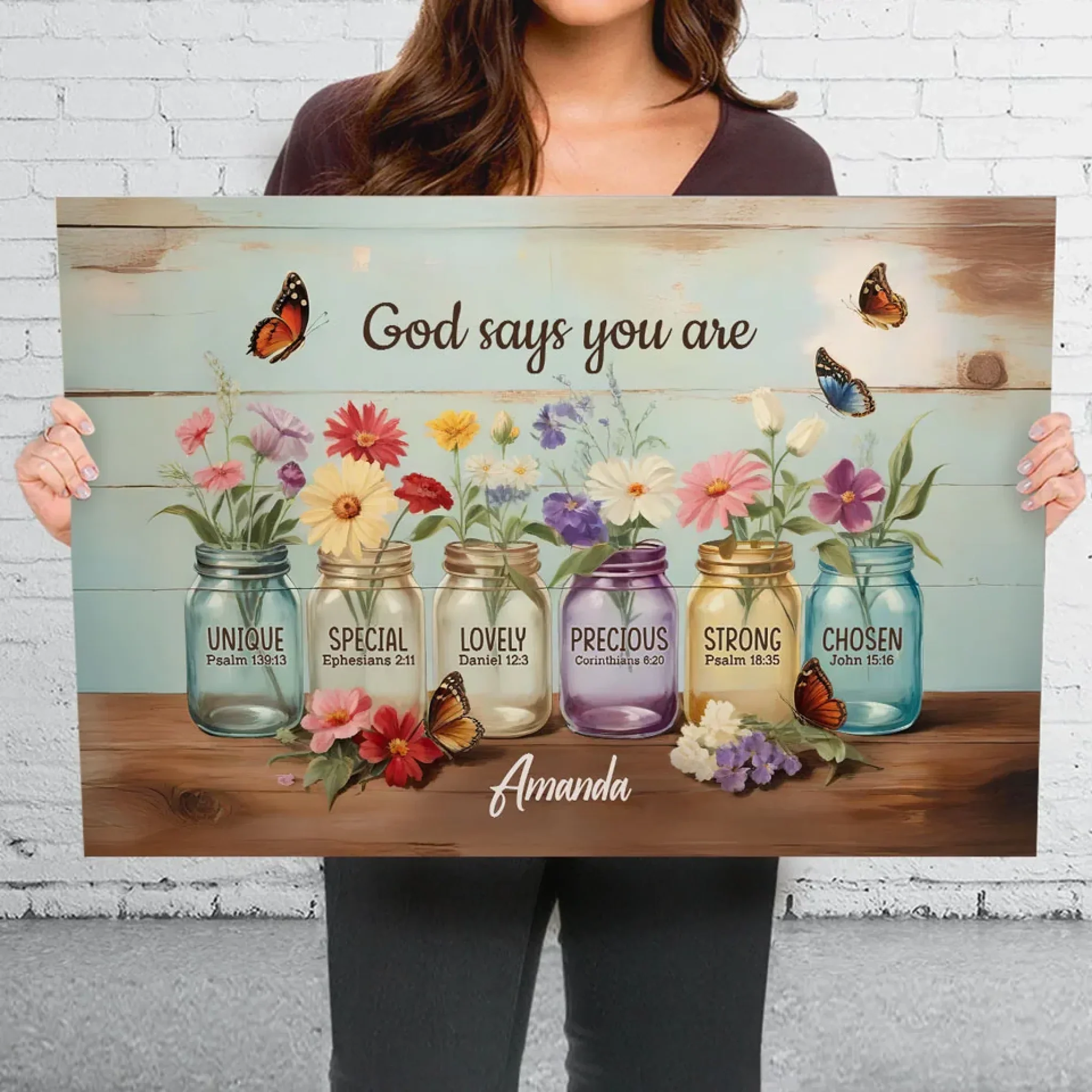 God Says You Are - Family Personalized Custom Horizontal Canvas - Gift For Yourself, Best Friends, Siblings, Family Members - Image 4