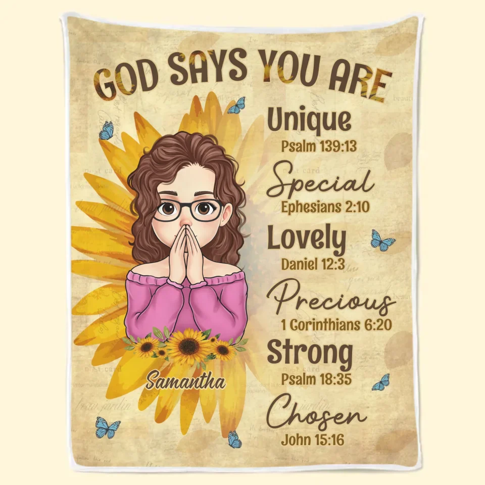 God Says You Are Precious Self-Love Affirmations - Friend Personalized Custom Blanket - Gift For Best Friends, Family Members, Coworkers, Yourself - Image 2