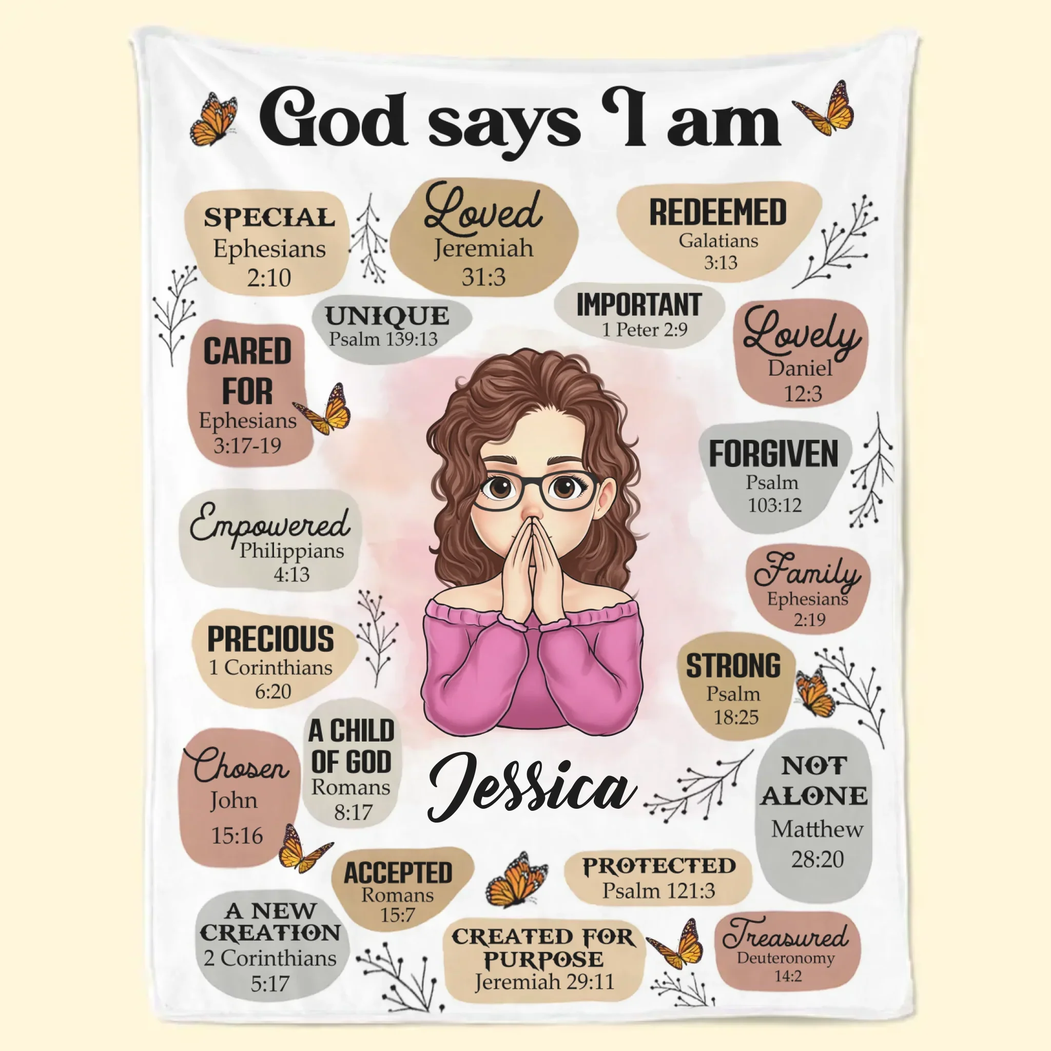 God Says You Are Self-Love Affirmations - Friend Personalized Custom Blanket - Gift For Best Friends, Family Members, Coworkers, Yourself - Image 6
